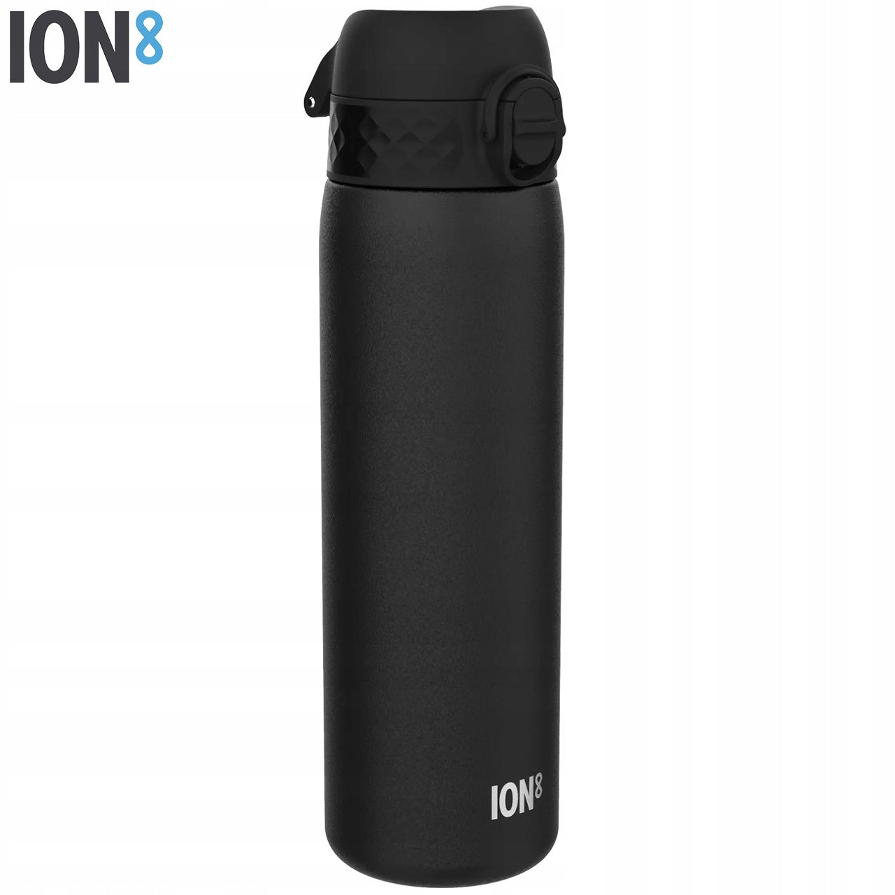 WATER BOTTLE 0,6L CAMPING CAMP MOUNTAIN TOURIST TRIP BLACK ION8 Color black