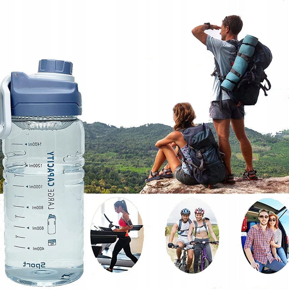 WATER BOTTLE 1.5L WATER BOTTLE WITH MEASURING CUP FOR GYM SEALED BPA FREE Manufacturer code 90016HG0329BU