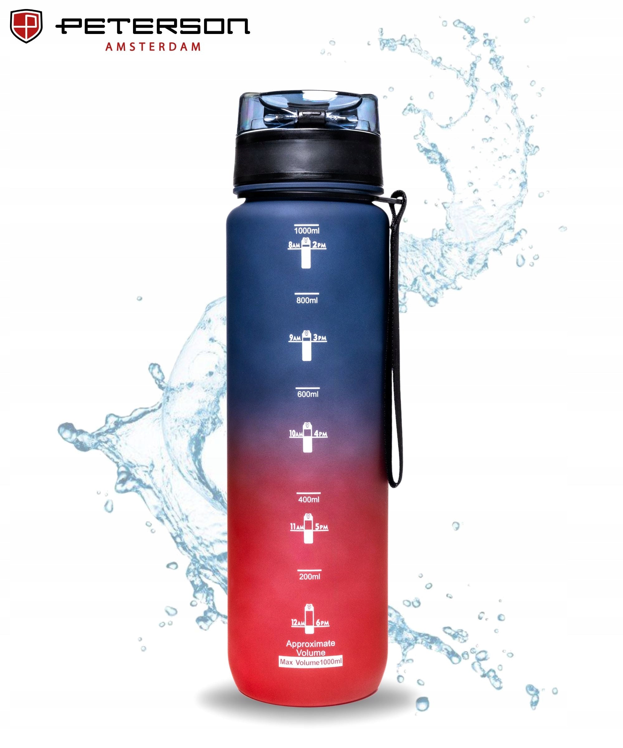 WATER BOTTLE 1L TIGHT WITHOUT BPA MOTIVATIONAL SPORTS FOR THE GYM Color blue