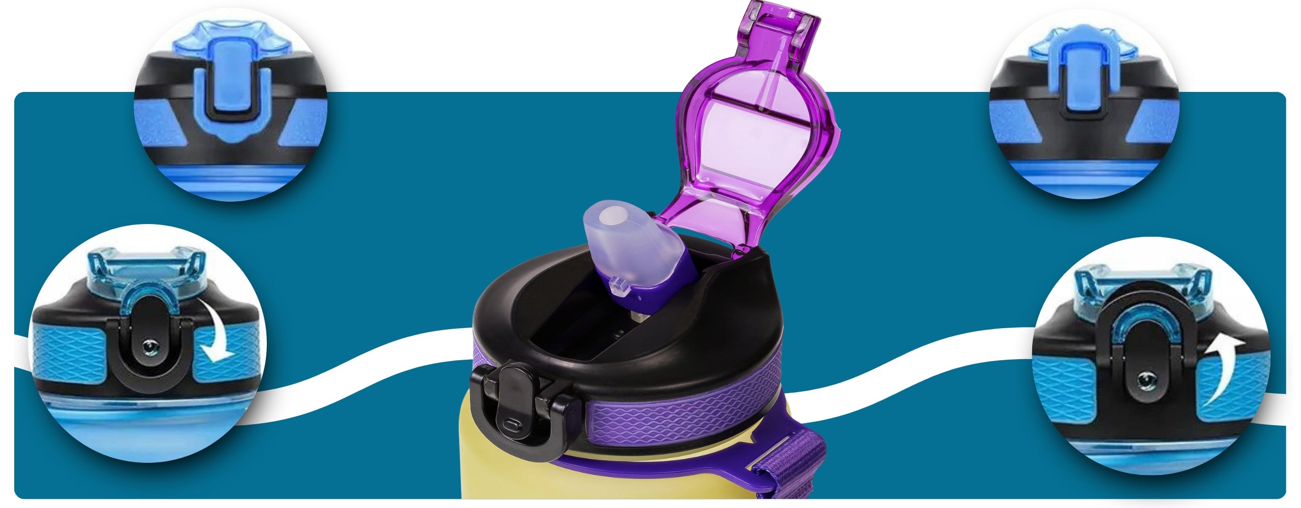WATER BOTTLE 1L WITH SHAKER MOUTHPIECE MOTIVATIONAL MEASURING CUP SPORT FITNESS Color multicolor