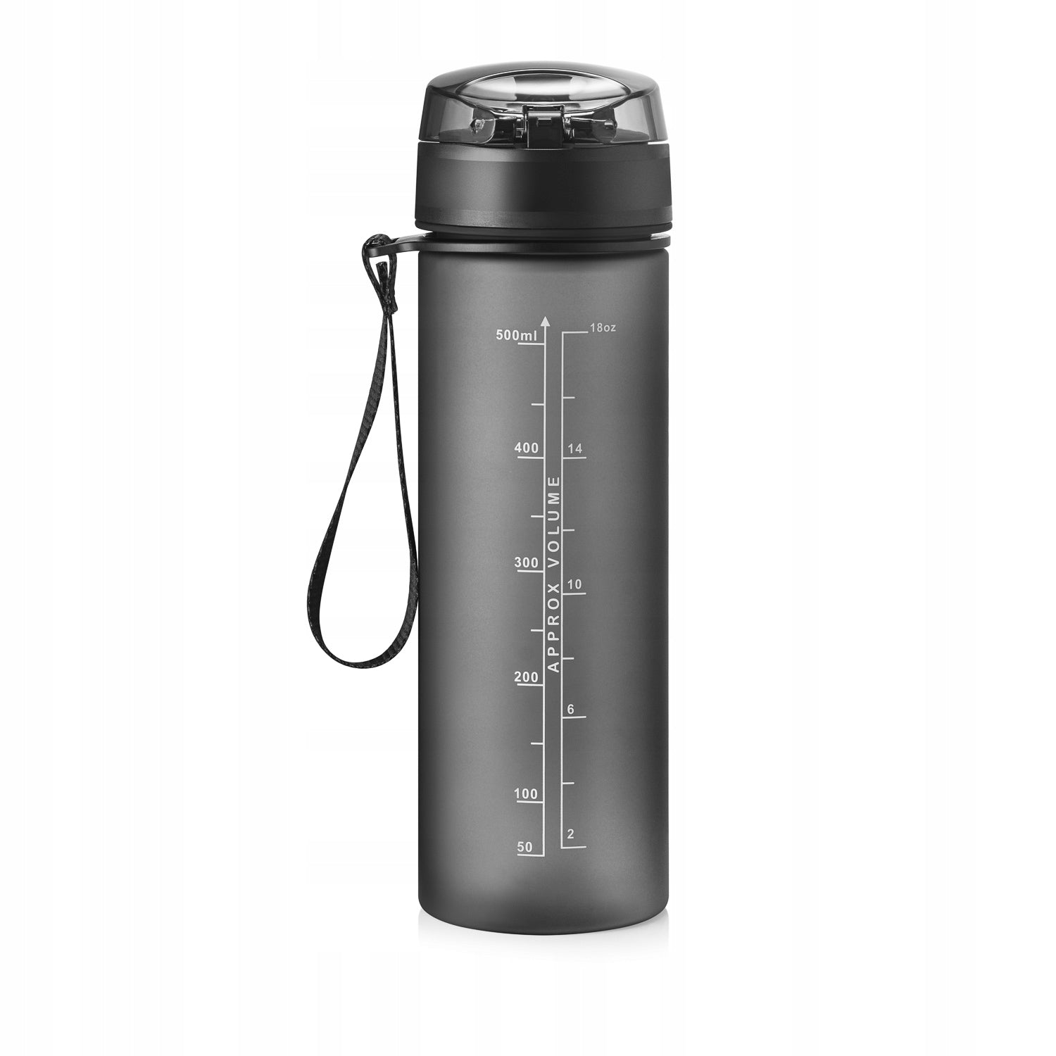 WATER BOTTLE 500ml TRITAN SPORTS BLACK WITH STRAINER AND GRADUATION Brand MEACTIVE