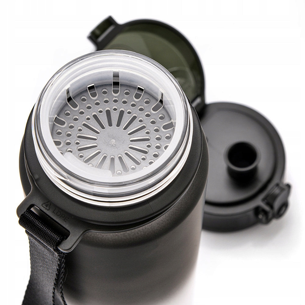 WATER BOTTLE 500ml TRITAN WITH STRAINER MOUTHPIECE HANDLE BPAfree Color black
