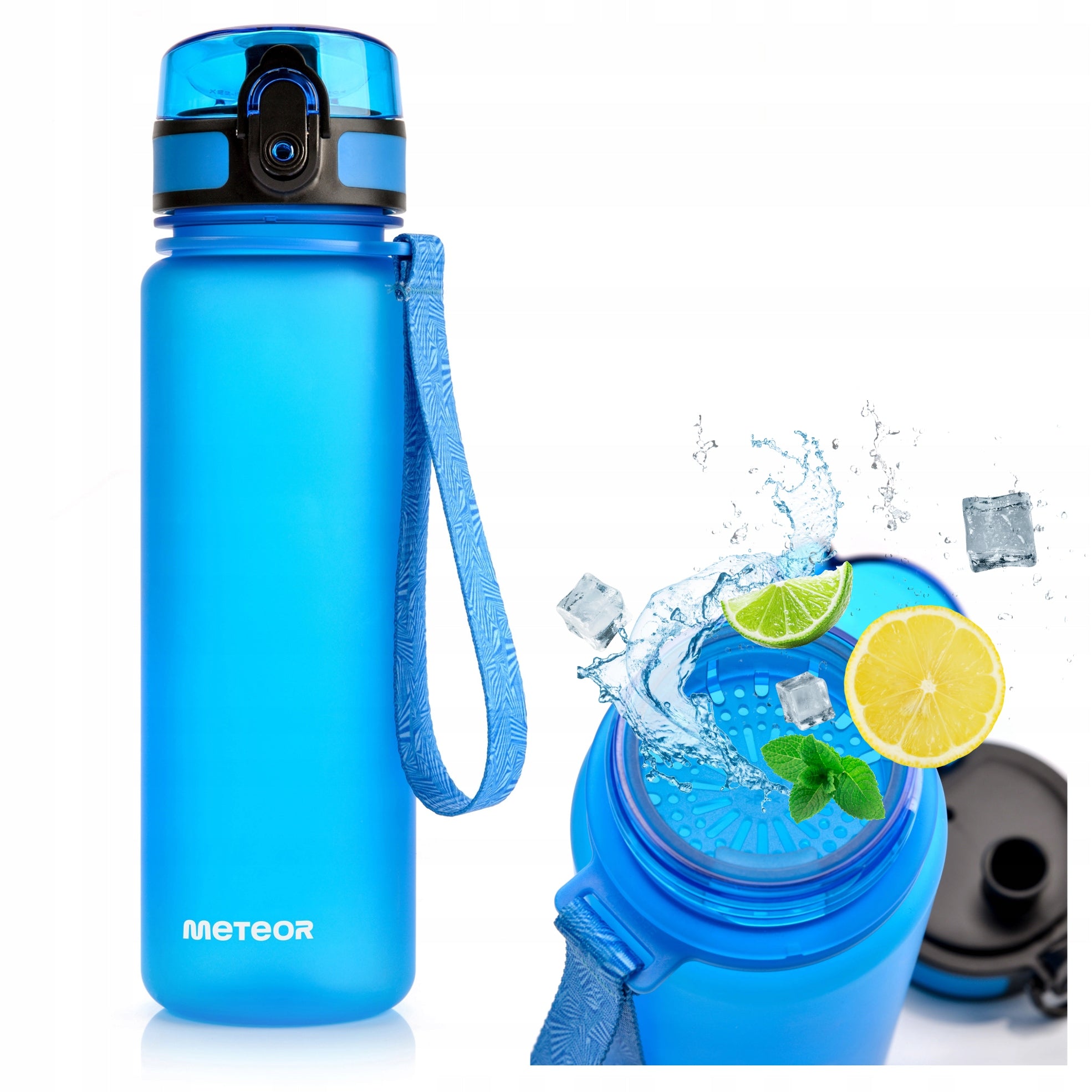 WATER BOTTLE 500ml TRITAN WITH STRAINER MOUTHPIECE HANDLE BPAfree Packaging status original