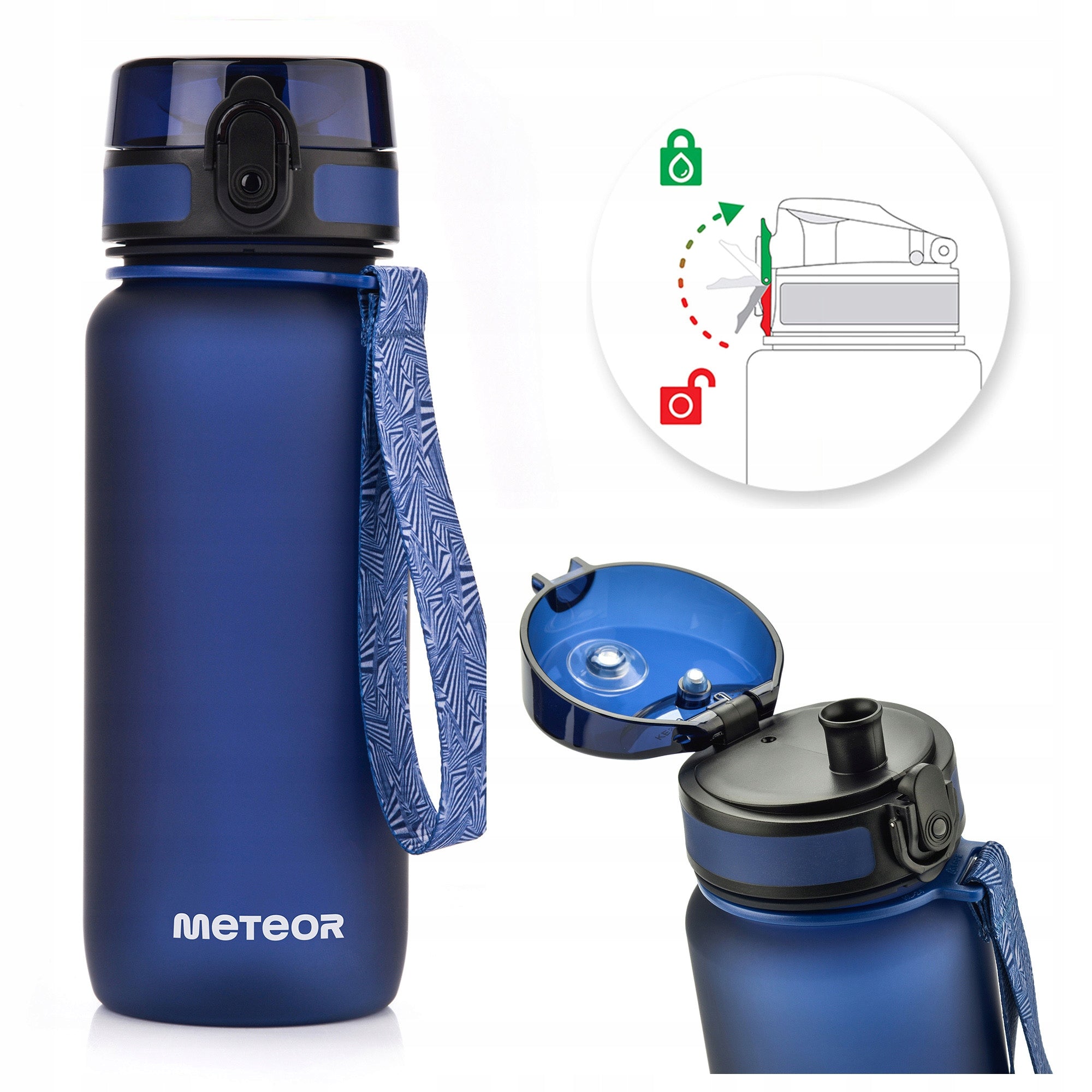 WATER BOTTLE 650ml TRITAN WITH STRAINER MOUTHPIECE HANDLE BPAfree Kind water bottle