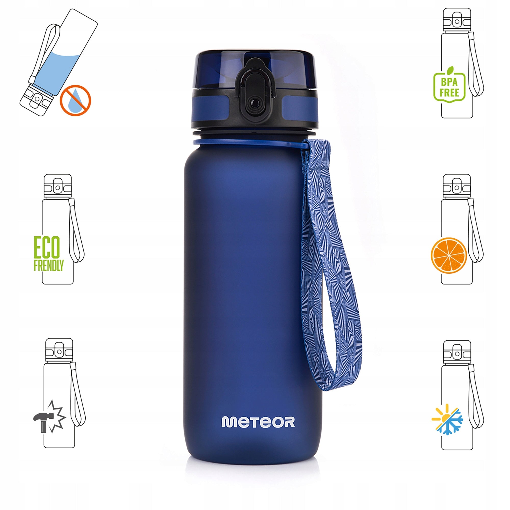 WATER BOTTLE 650ml TRITAN WITH STRAINER MOUTHPIECE HANDLE BPAfree Manufacturer code 74601