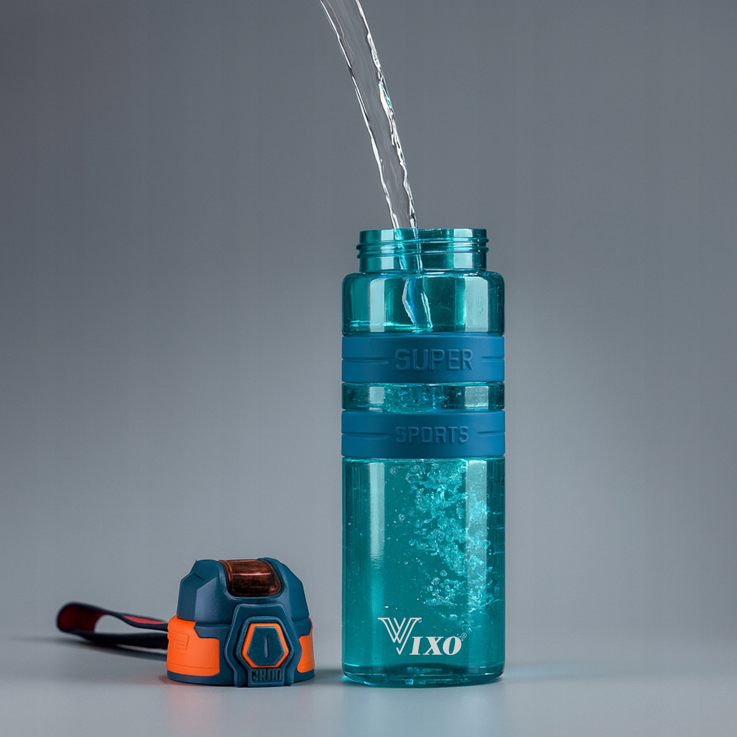 WATER BOTTLE 700 ML BPA FREE WATER BOTTLE TRITAN SEALED WITH SPORTS MEASURING CUP Model Bidon sportowy na siłownię do szkoły dla dzieci