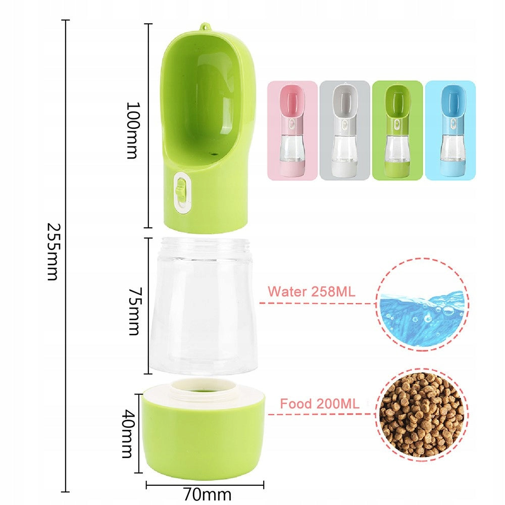 WATER BOTTLE FOR DOG MONTESSA WATER BOTTLE BOWL FOR PET GREEN 3IN1 458ml Brand no brand