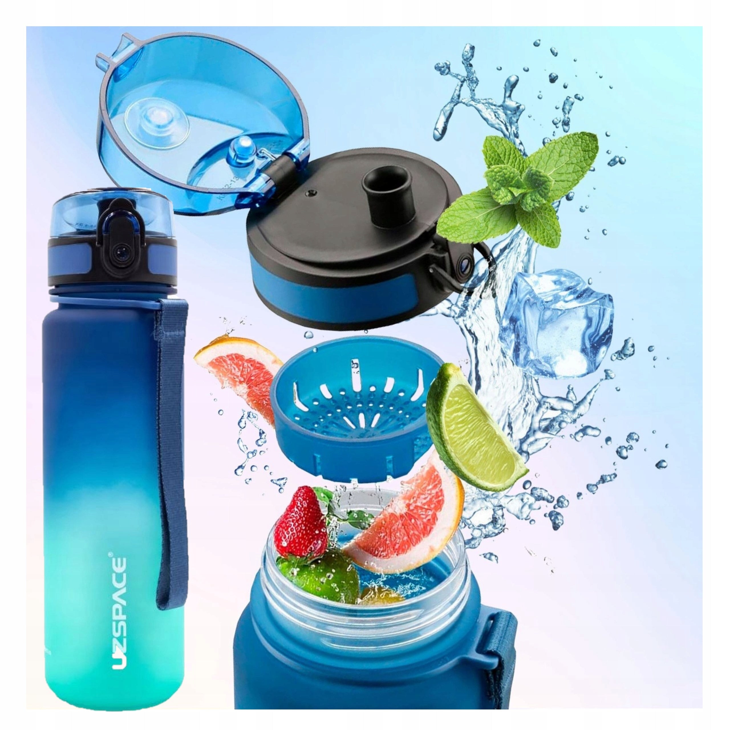 WATER BOTTLE FOR SCHOOL WORK 0,5L FOR CHILDREN AND ADULTS STRAINER Packaging status original