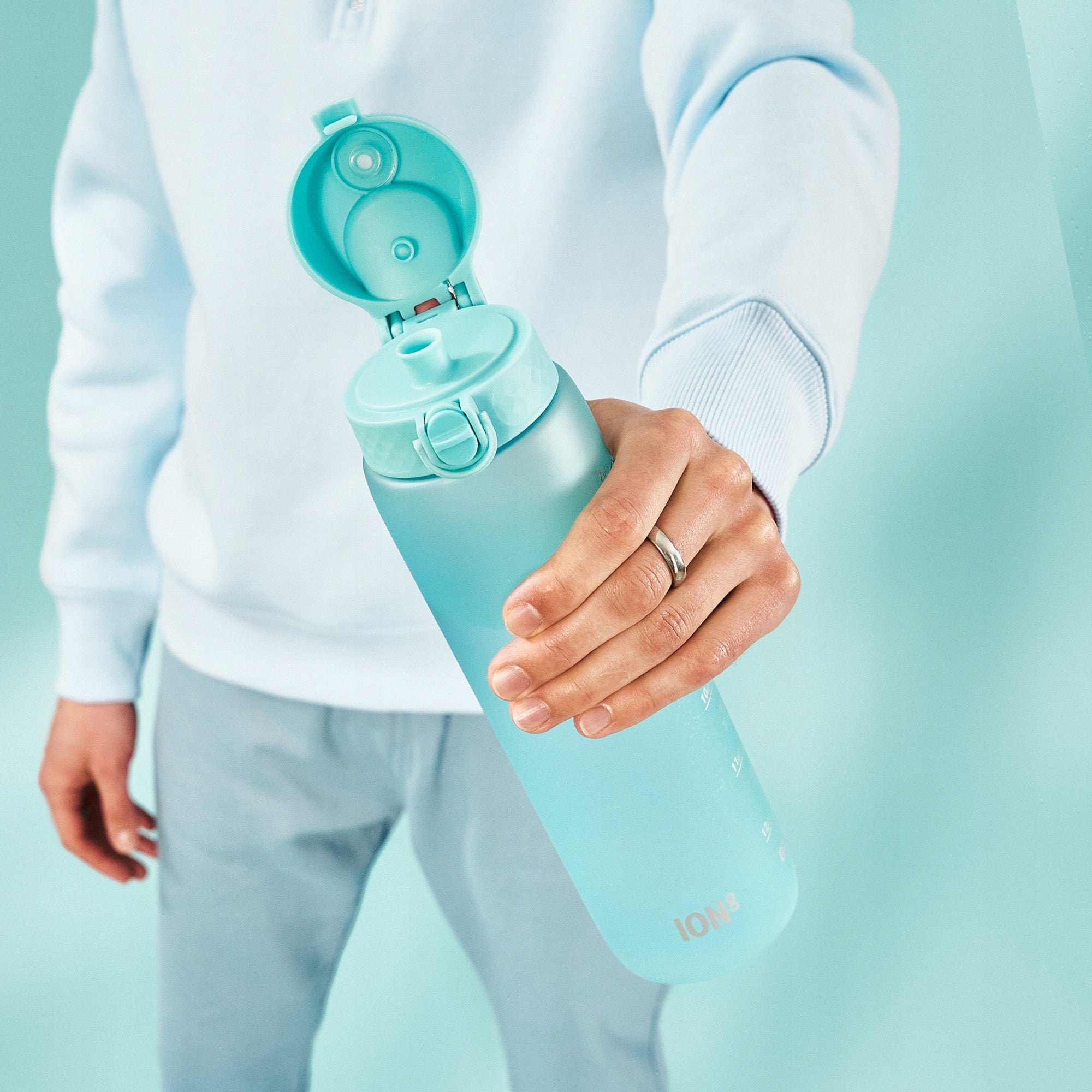 WATER BOTTLE MOTIVATIONAL MEASUREMENT FOR DRINKING WATER MEASURE MOTIVATOR ORIGINAL ION8 1 l Brand Ion8