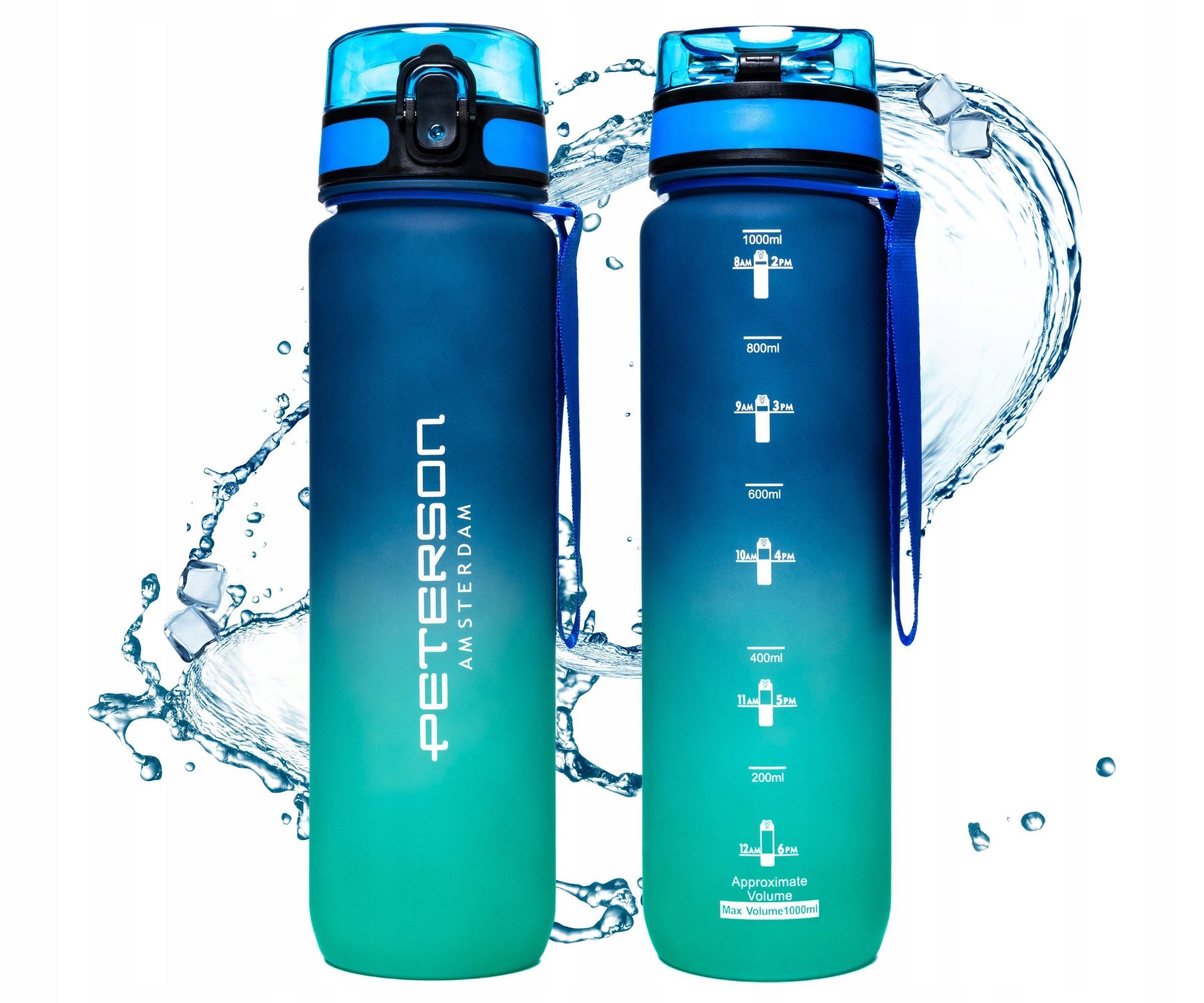WATER BOTTLE MOTIVATIONAL SPORTS WATER BOTTLE SEALED 1L PETERSON