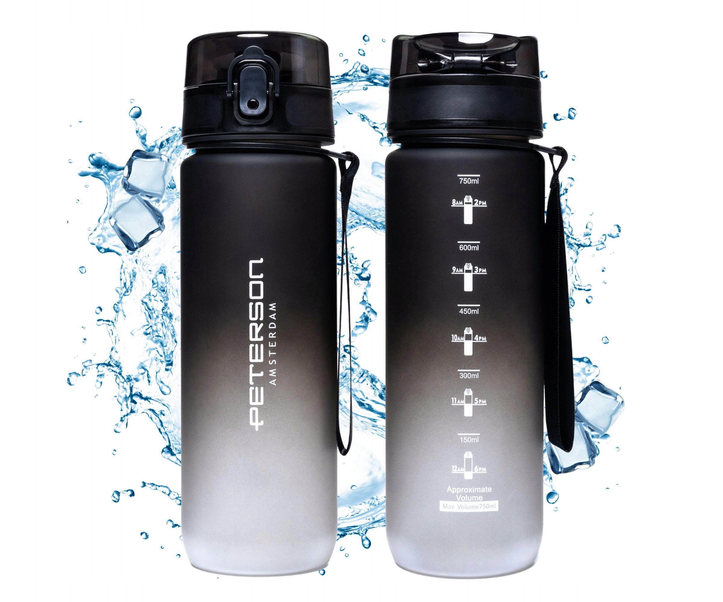 WATER BOTTLE MOTIVATIONAL SPORTS WATER BOTTLE TIGHT 750ml PETERSON
