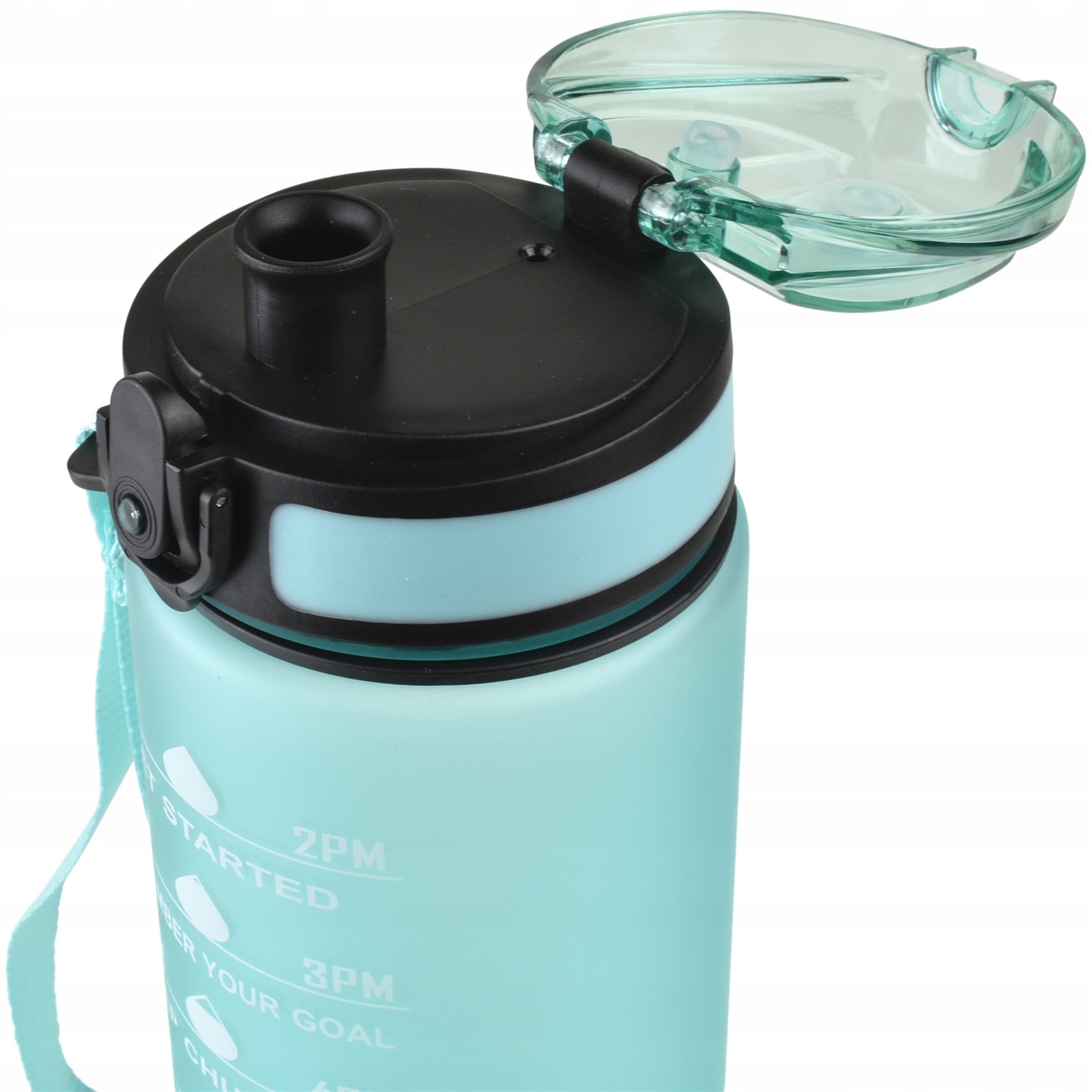 WATER BOTTLE MOTIVATIONAL TRAINING 1000ML TURQUOISE WITHOUT BPA MIOWI Packaging status original