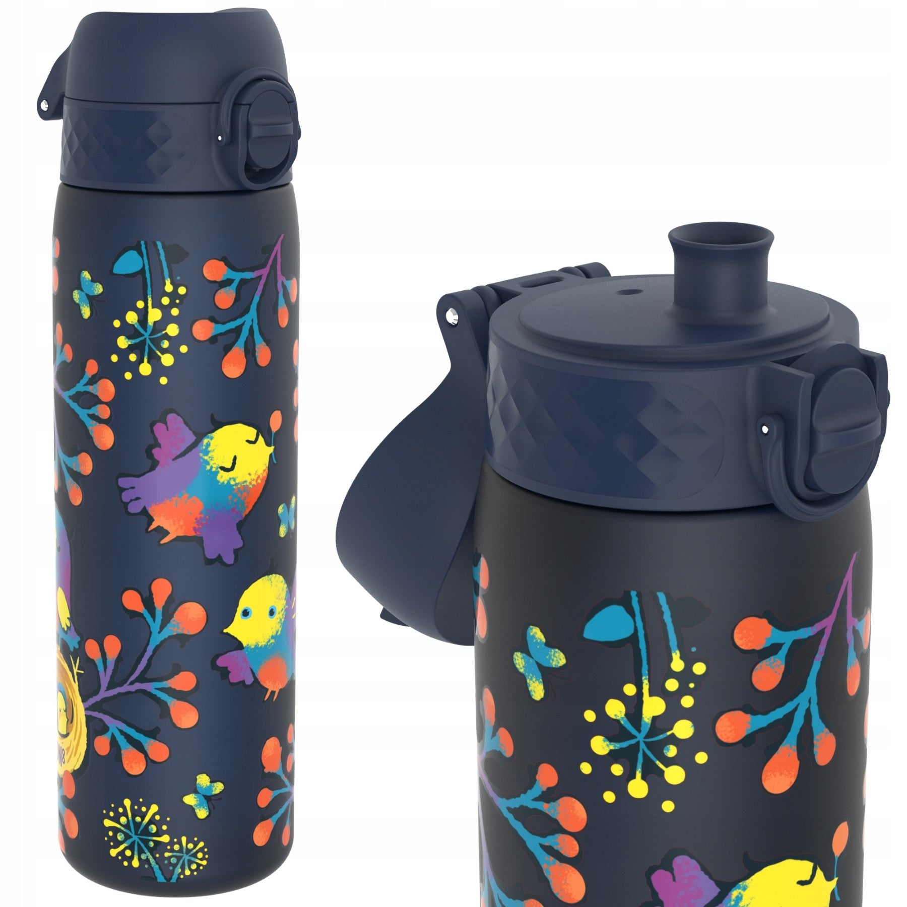 WATER BOTTLE - PZH CERTIFICATE- LIGHT BLUE PARROT BIRDS - ION8 0,5 L 500 ml