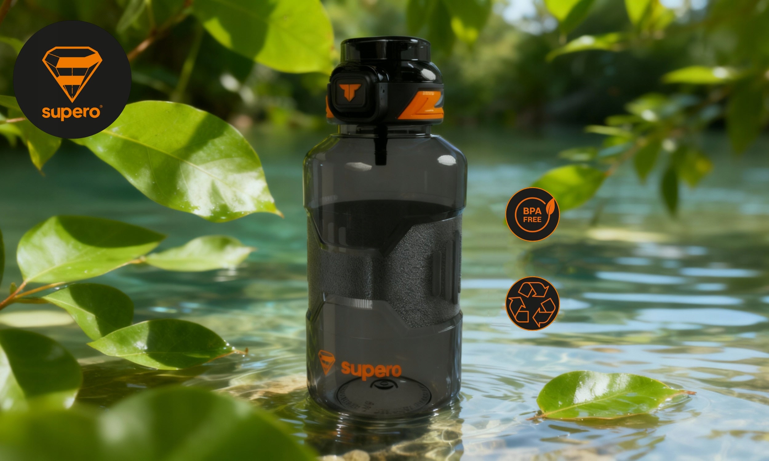 WATER BOTTLE SEALED BPA FREE TRITAN SPORTS WATER BOTTLE WITH MOUTHPIECE 1,5L Model Butelka z Tritanu na wodę -TKK1021