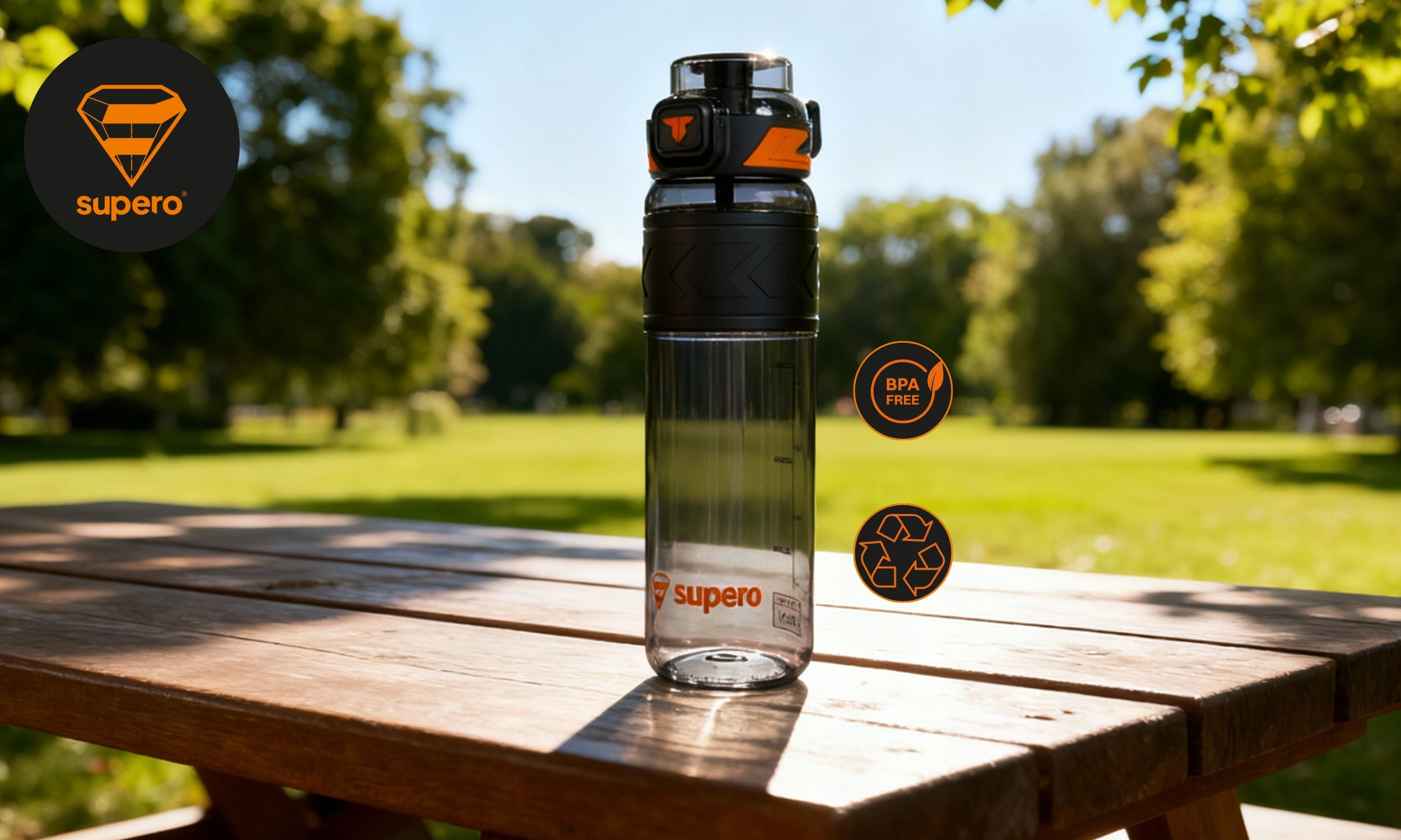WATER BOTTLE SEALED BPA FREE TRITAN SPORTS WATER BOTTLE WITH MOUTHPIECE 1L Model TKK1020 Supero Tritan Water Bottle