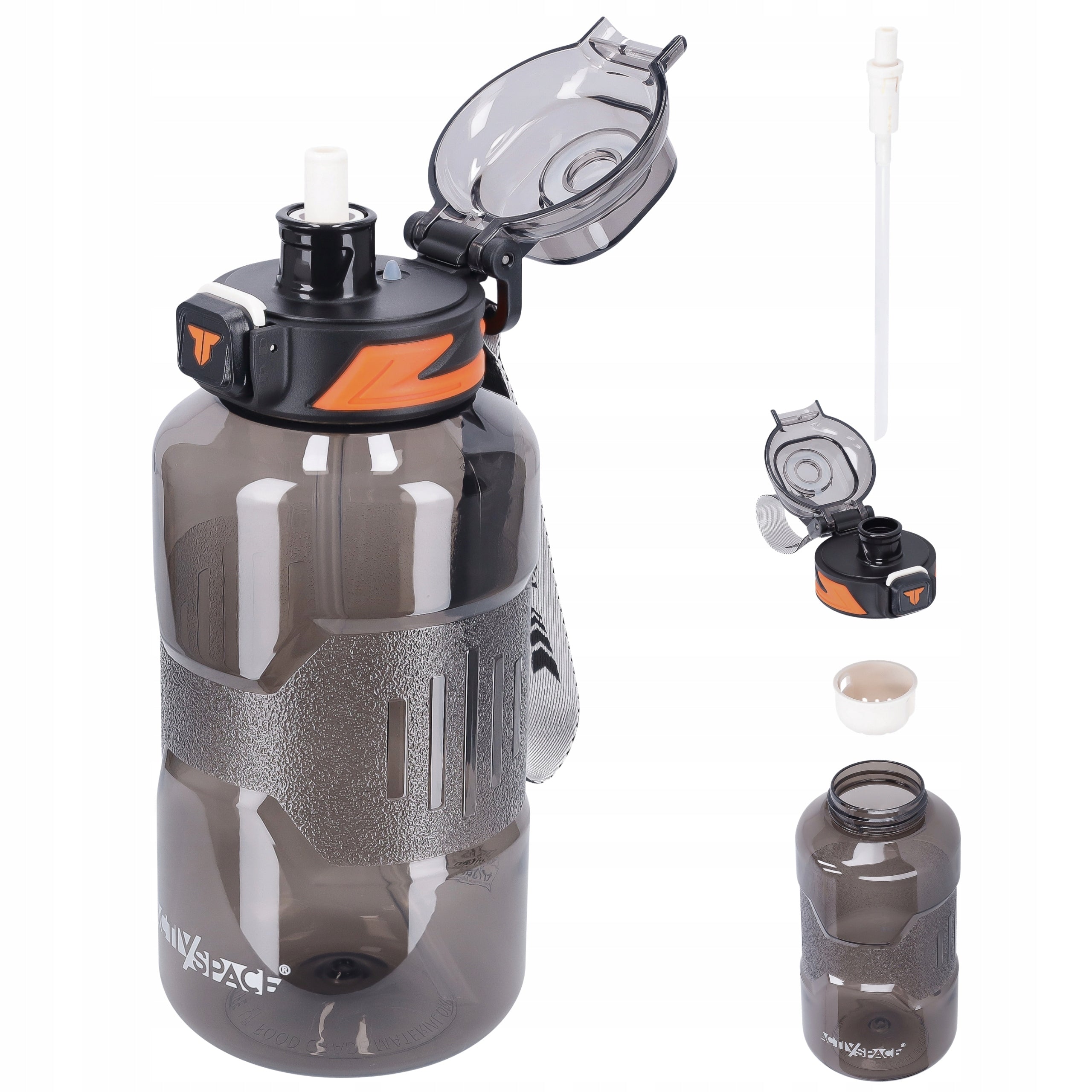 WATER BOTTLE SPORTS BOTTLE WITH MEASURING CUP TRITAN SEALED WITH STRAW 1,5L PRO Brand Activ/Space