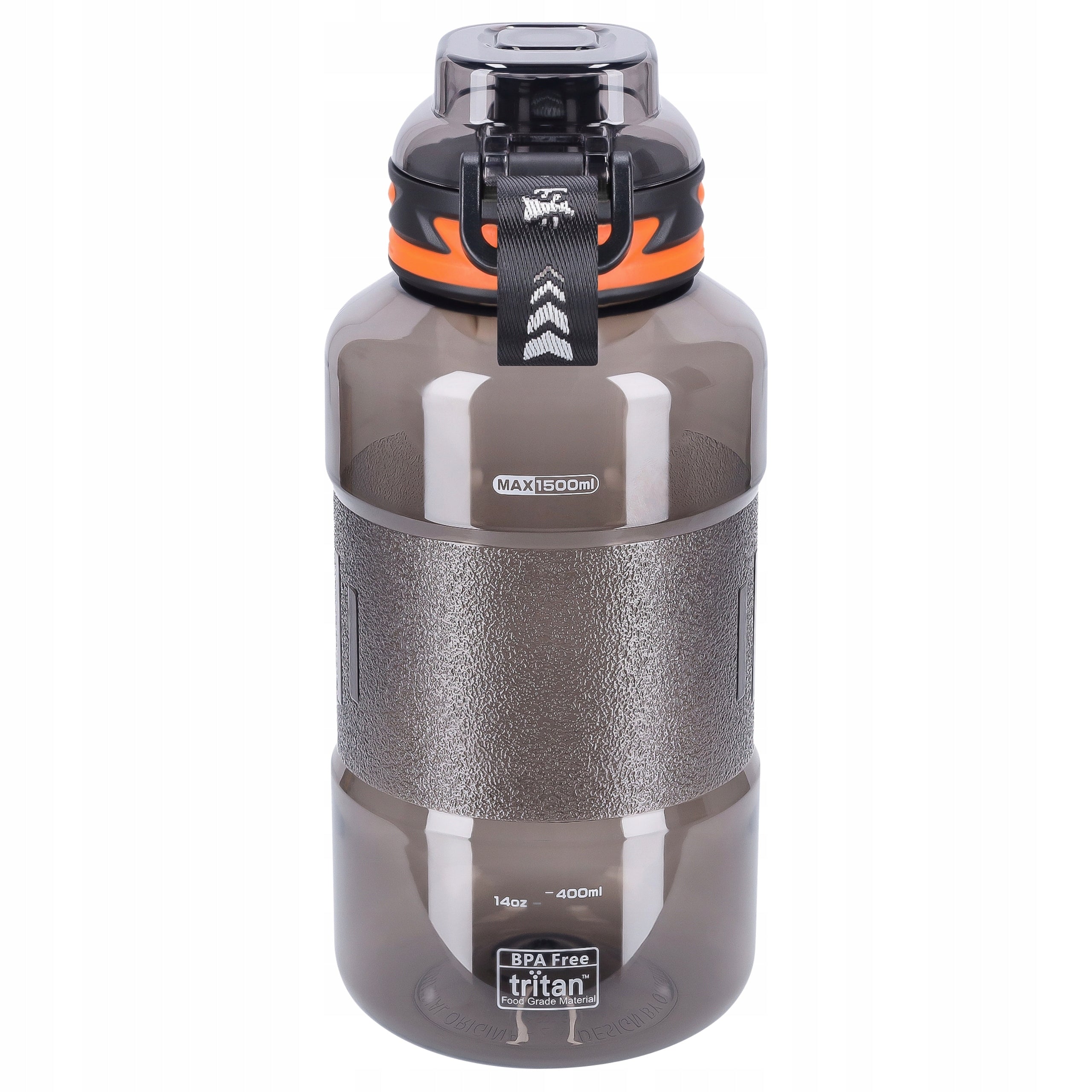 WATER BOTTLE SPORTS BOTTLE WITH MEASURING CUP TRITAN SEALED WITH STRAW 1,5L PRO Model Sportowa butelka na wodę z tritanu - bidon 1500ml