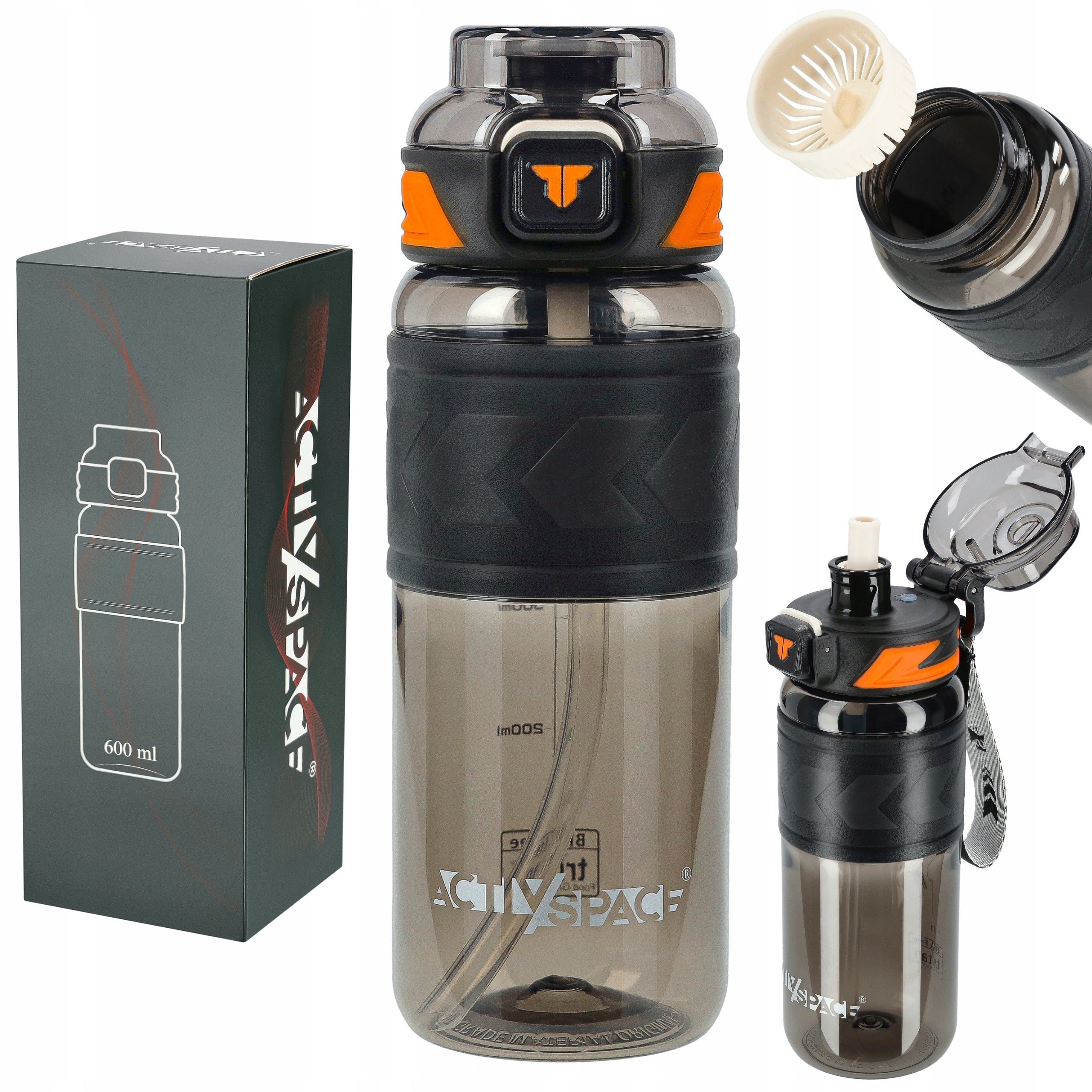 WATER BOTTLE SPORTS WATER BOTTLE AIRTIGHT REUSABLE SCOOP WITH TRITAN 600ml