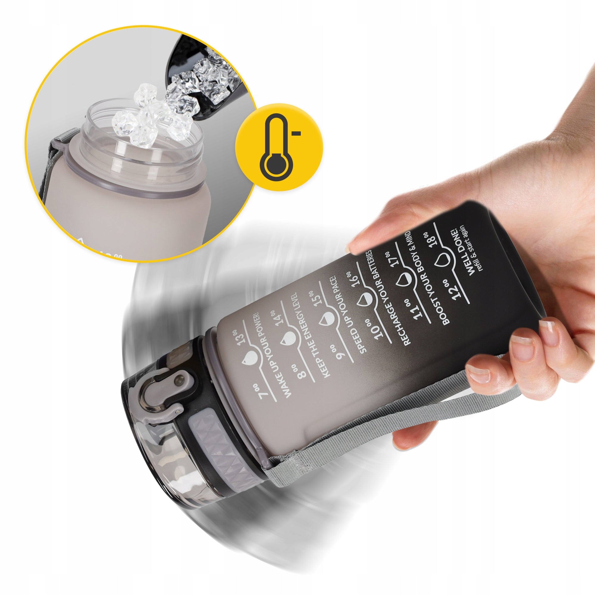 WATER BOTTLE SPORTS WATER BOTTLE SEALED REUSABLE SCOOP TRITAN 500 ml Brand 4FIZJO
