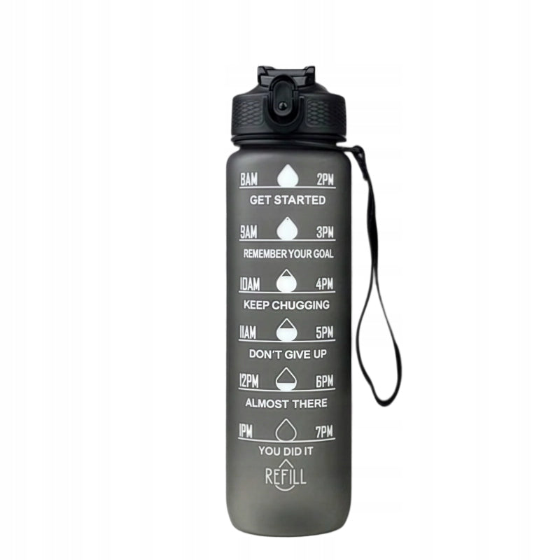 WATER BOTTLE SPORTS WATER BOTTLE WITH MEASURING CUP WITH GRADUATION FOR FITNESS GYMS 1L Packaging status original