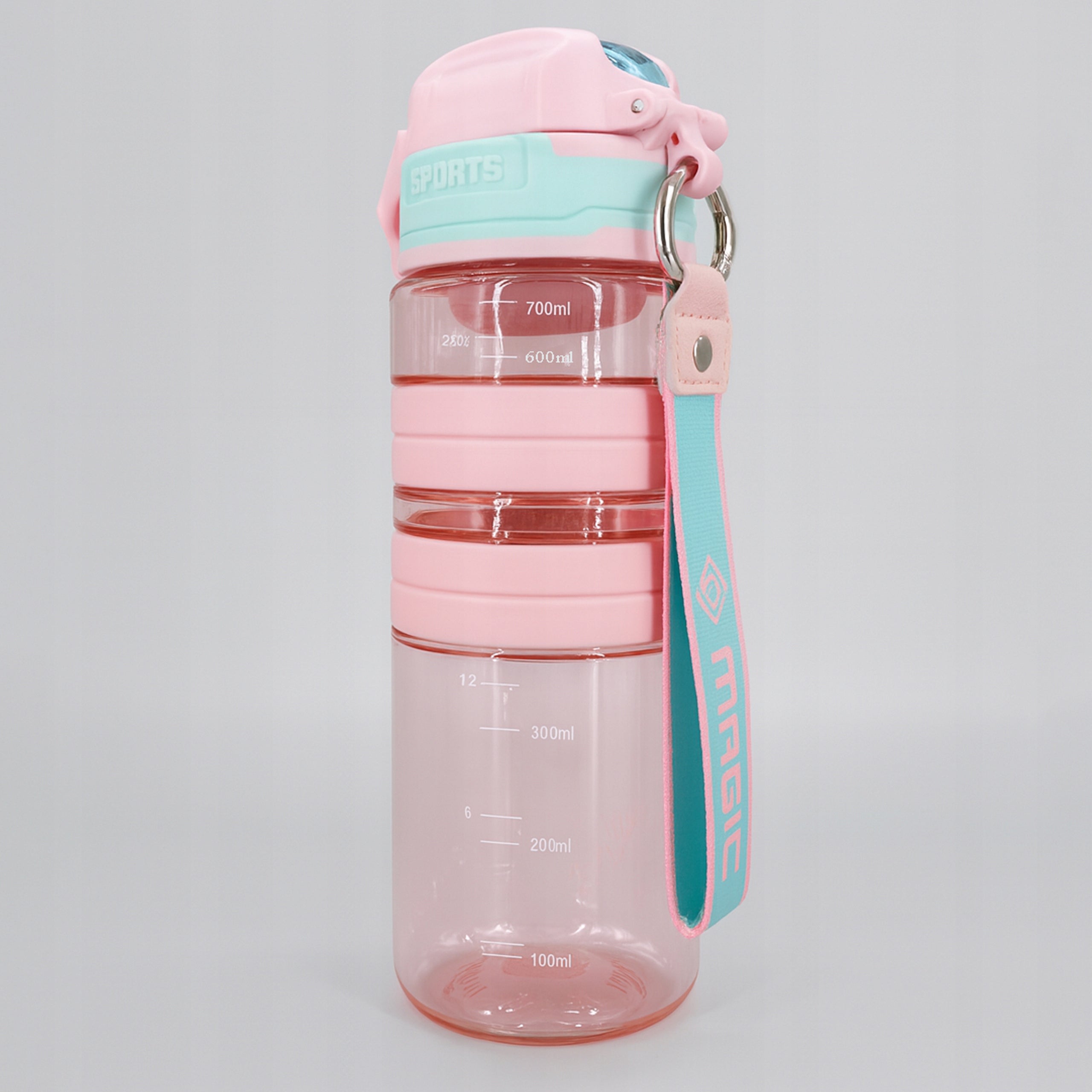 WATER BOTTLE TRITAN SEALED WITH SPORTS MEASURING CUP 700 ML BPA FREE Brand VIXO