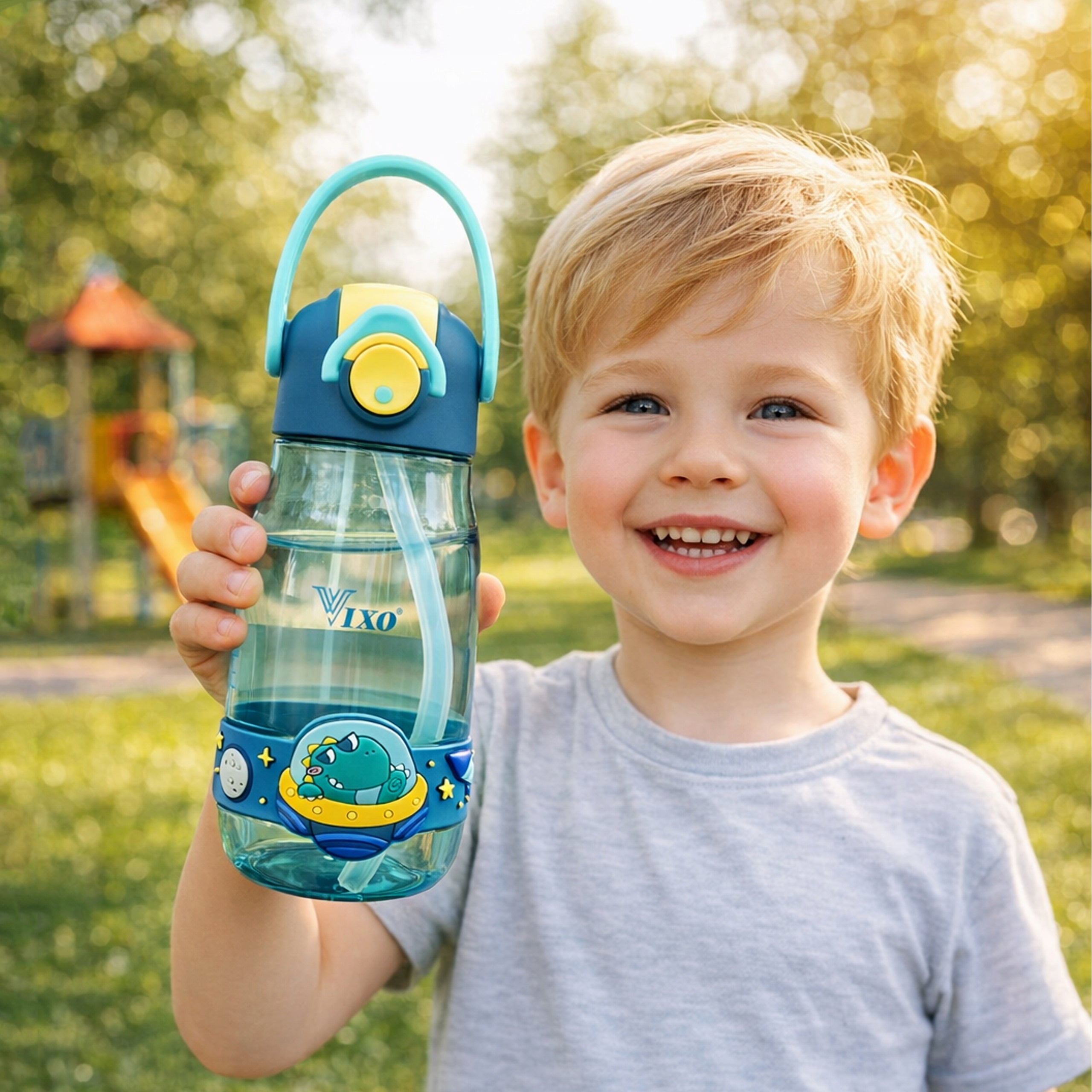 WATER BOTTLE VIXO 520ML BPA FREE FOR CHILDREN WATER BOTTLE WITH REUSABLE STRAW Kind water bottle