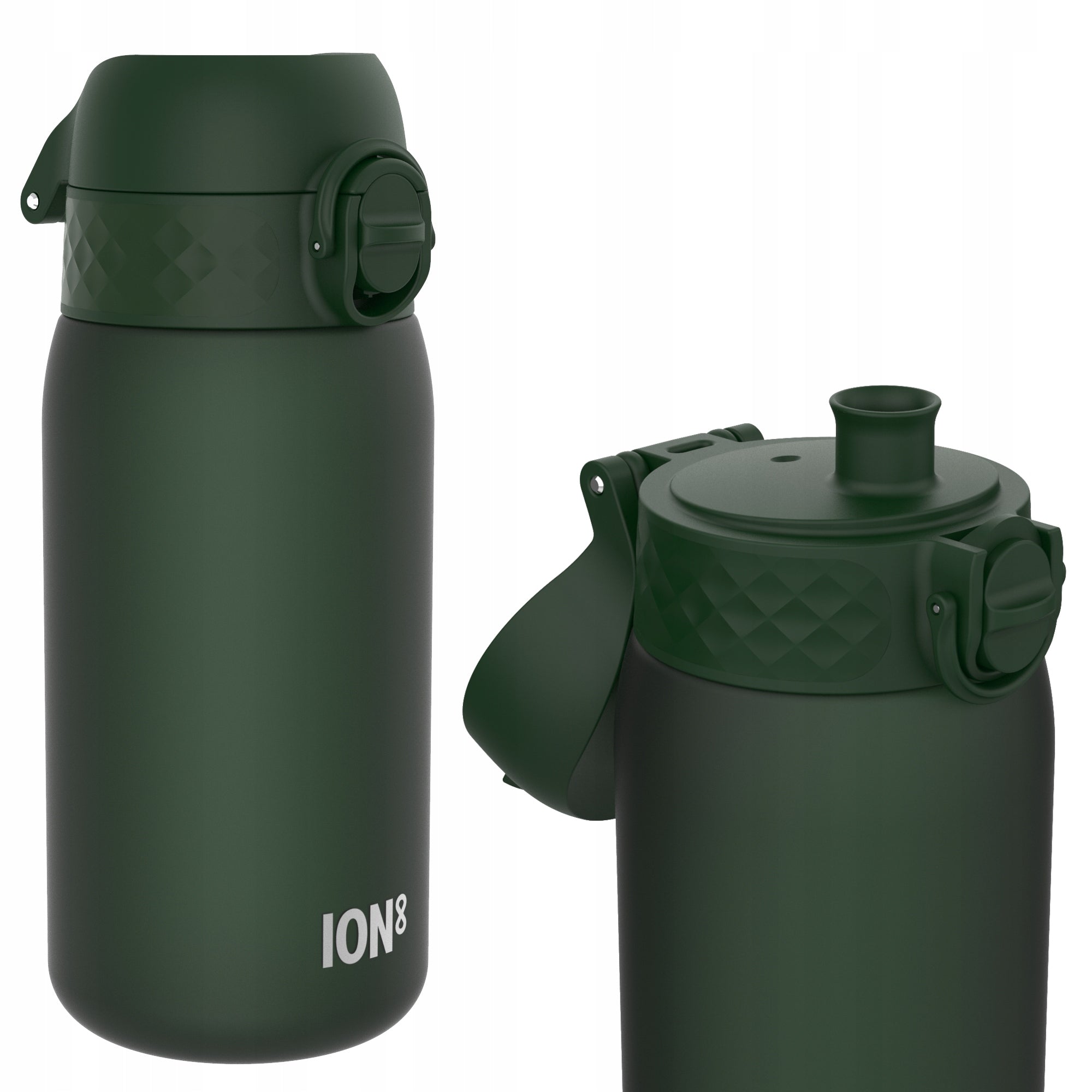 WATER BOTTLE WITH OPENING LOCK MILITARY GREEN HARD MOUTHPIECE ION8 0,35 L