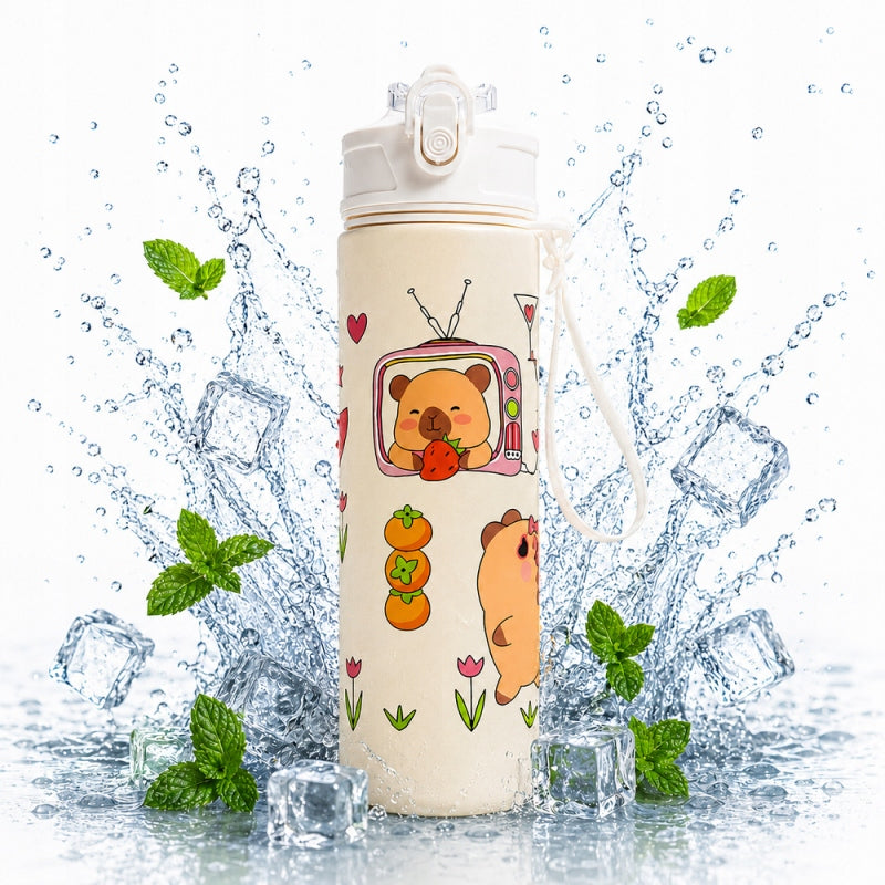 WATER BOTTLE WITH TUBE AND MOUTHPIECE FOR GYM CAPYBARA 800ML