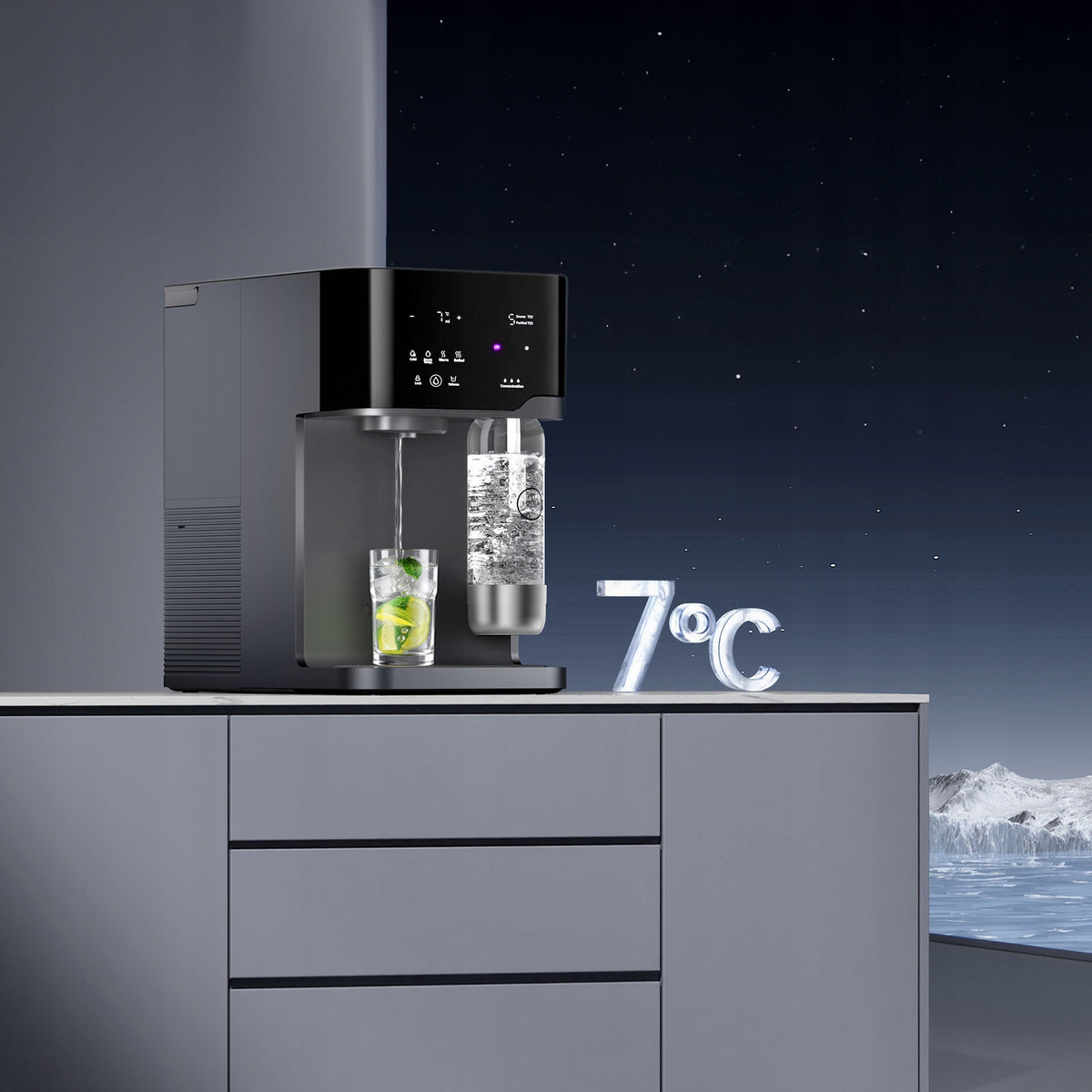 WATER DISPENSER RO UV 6IN1 CARBONATED HYDROFAST C300 HOT COLD COUNTERTOP Manufacturer code Dystrybutory wody C300