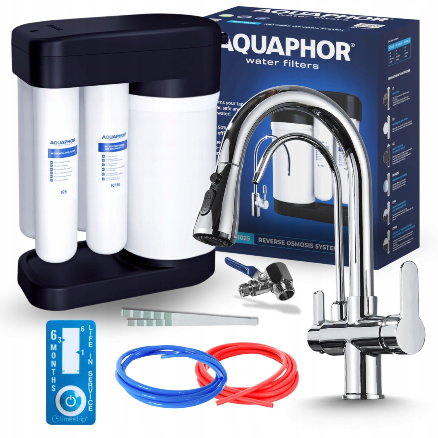 WATER FILTER AQUAPHOR MORION AND FAUCET FOR KITCHEN SINK BRASS SWIVEL SPOUT