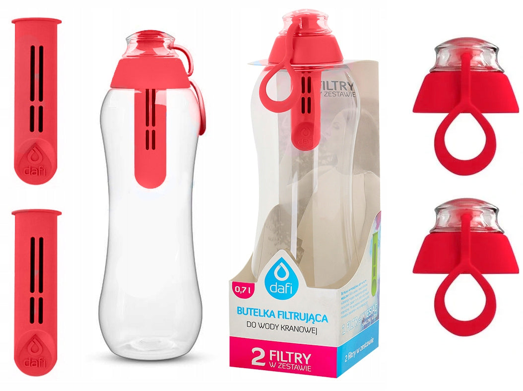 WATER FILTER BOTTLE DAFI 0,7 + 2 CARTRIDGE FILTERS + 3 CAPS | DAFI Brand Dafi