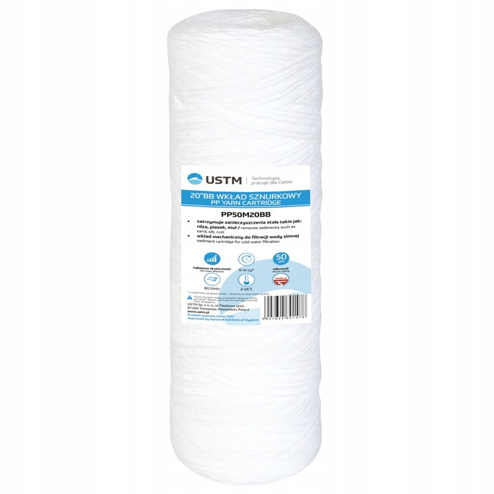 WATER FILTER CARTRIDGE 20 BB STRING 50 MICRON USTM Brand UST-M