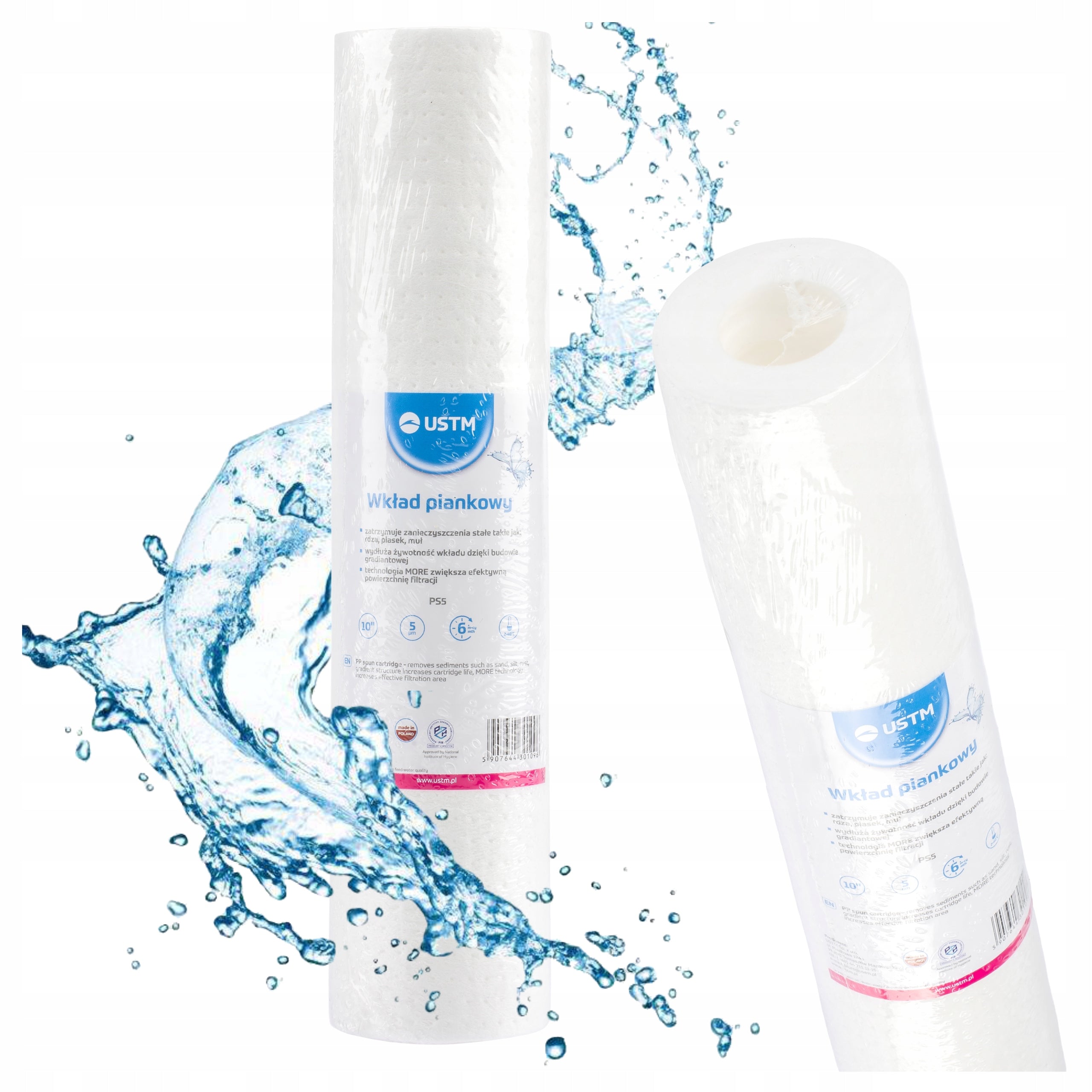 WATER FILTER CARTRIDGE FOR FILTERS 10" FOAM PRE-FILTRATION 5 MICRONS PS5