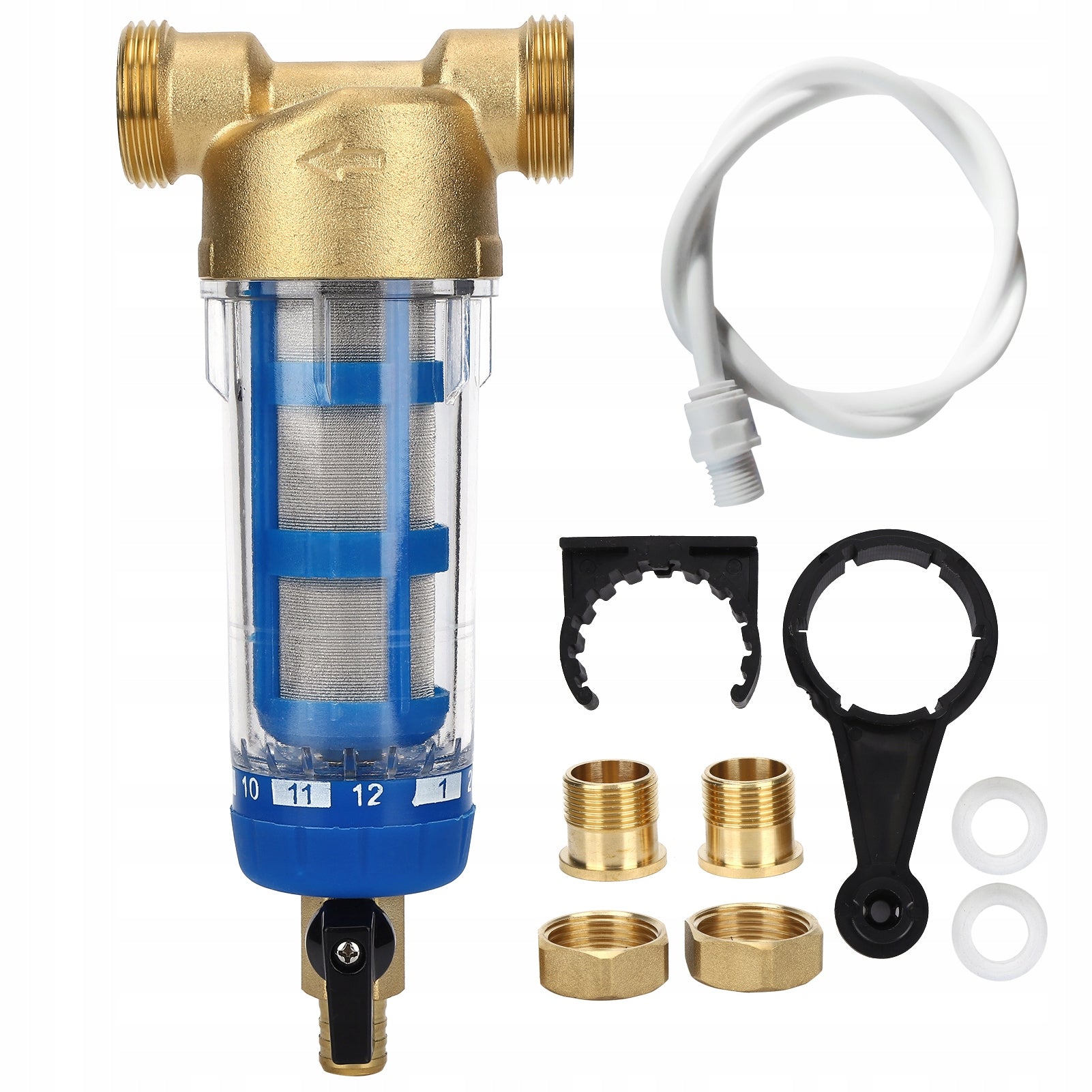 WATER FILTER COMPLETE SELF-CLEANING G1 MNPT+ G3/4 FNPT