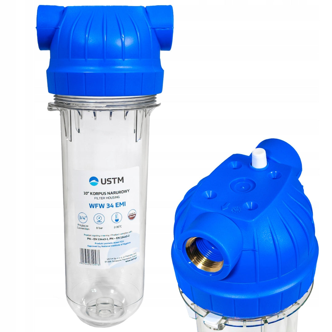 WATER FILTER HOUSING IN-LINE BODY FOR HOME 3/4" EMI 10" USTM