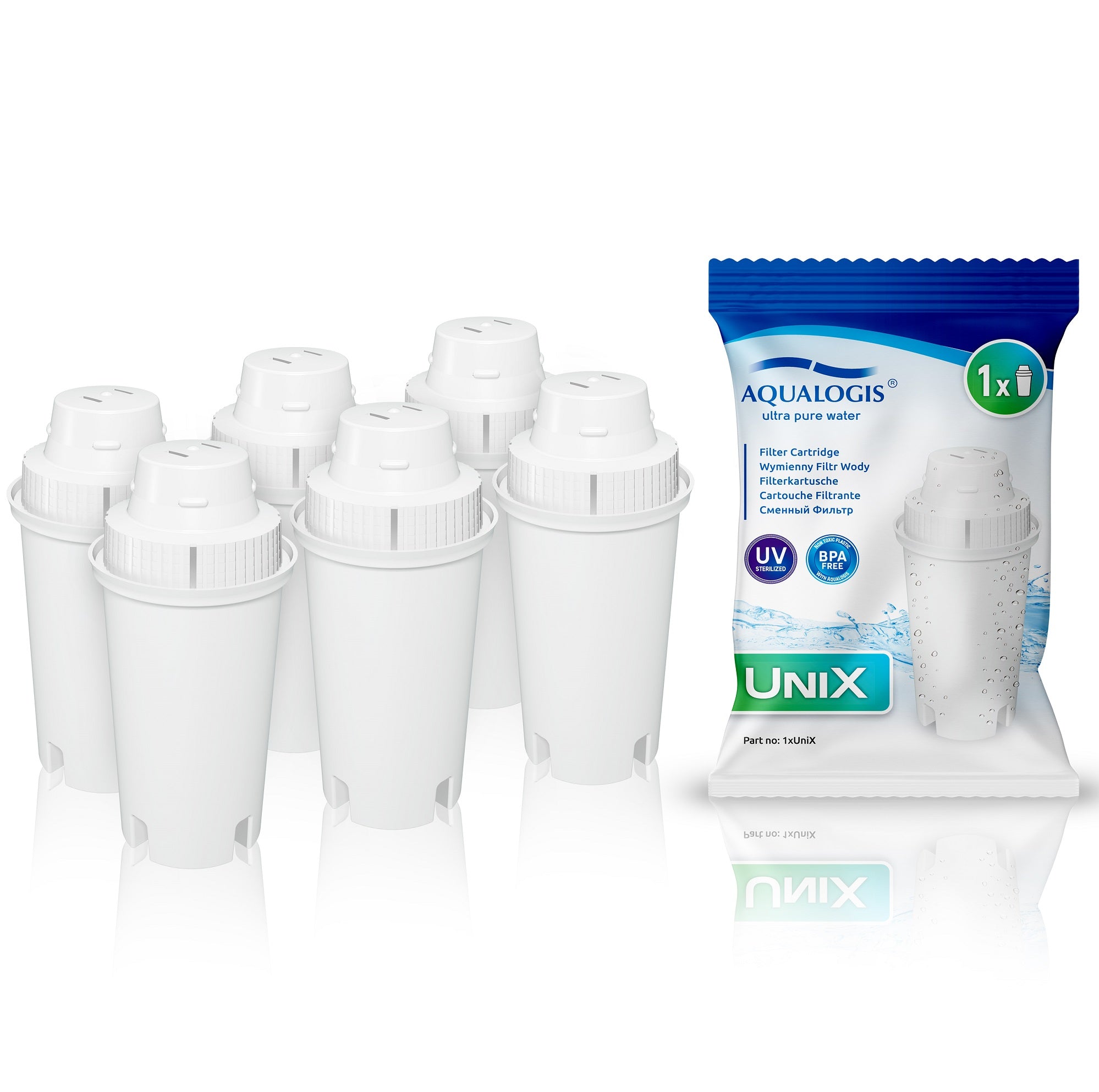 WATER FILTER JUG UNIX CARTRIDGE FOR DAFI BRITA CLASSIC REPLACEMENT 6 PACK Manufacturer code 6xUniX