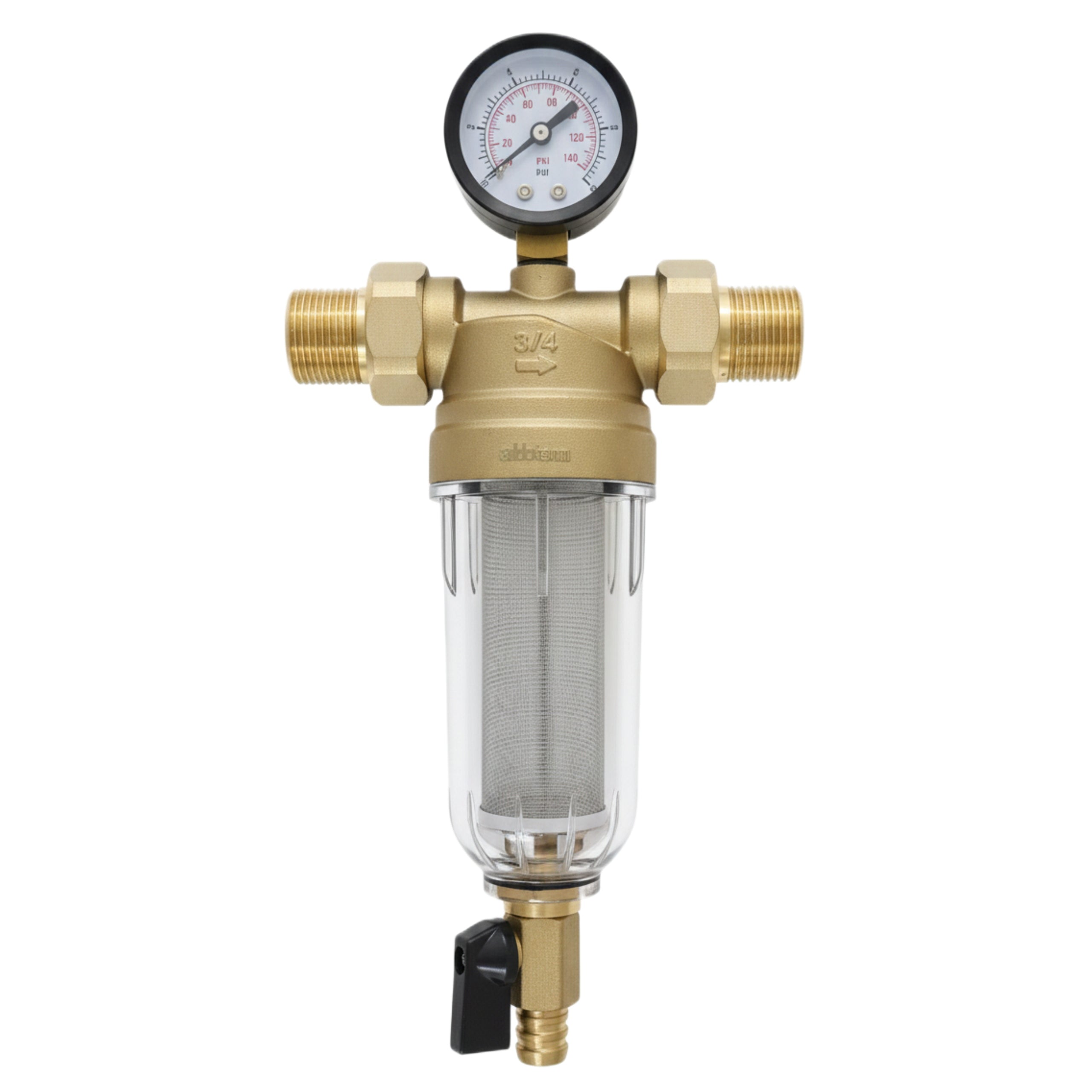 WATER FILTER MECHANICAL SELF-CLEANING WITH 3/4" DN20 PRESSURE GAUGE WITH RINSING Manufacturer code H1506-20