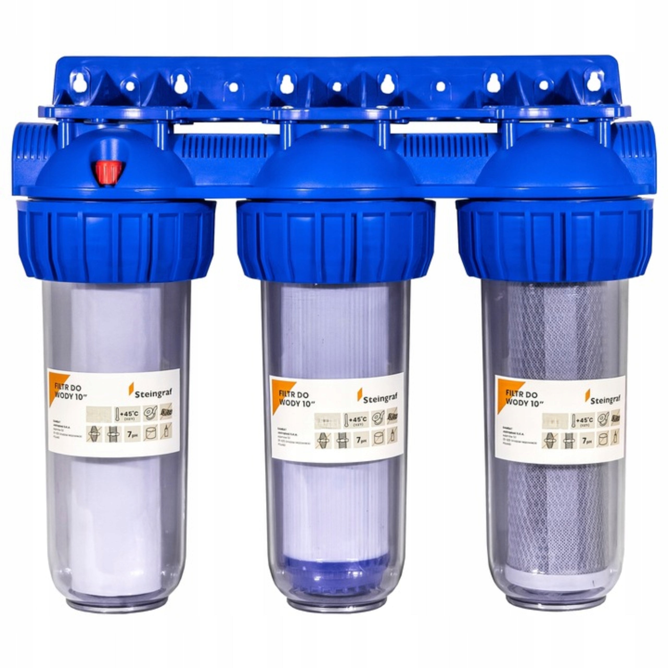 WATER FILTER PRE-BODY HOUSING FI 1'' GW 3-STAGE + CARTRIDGES SET Packaging status original