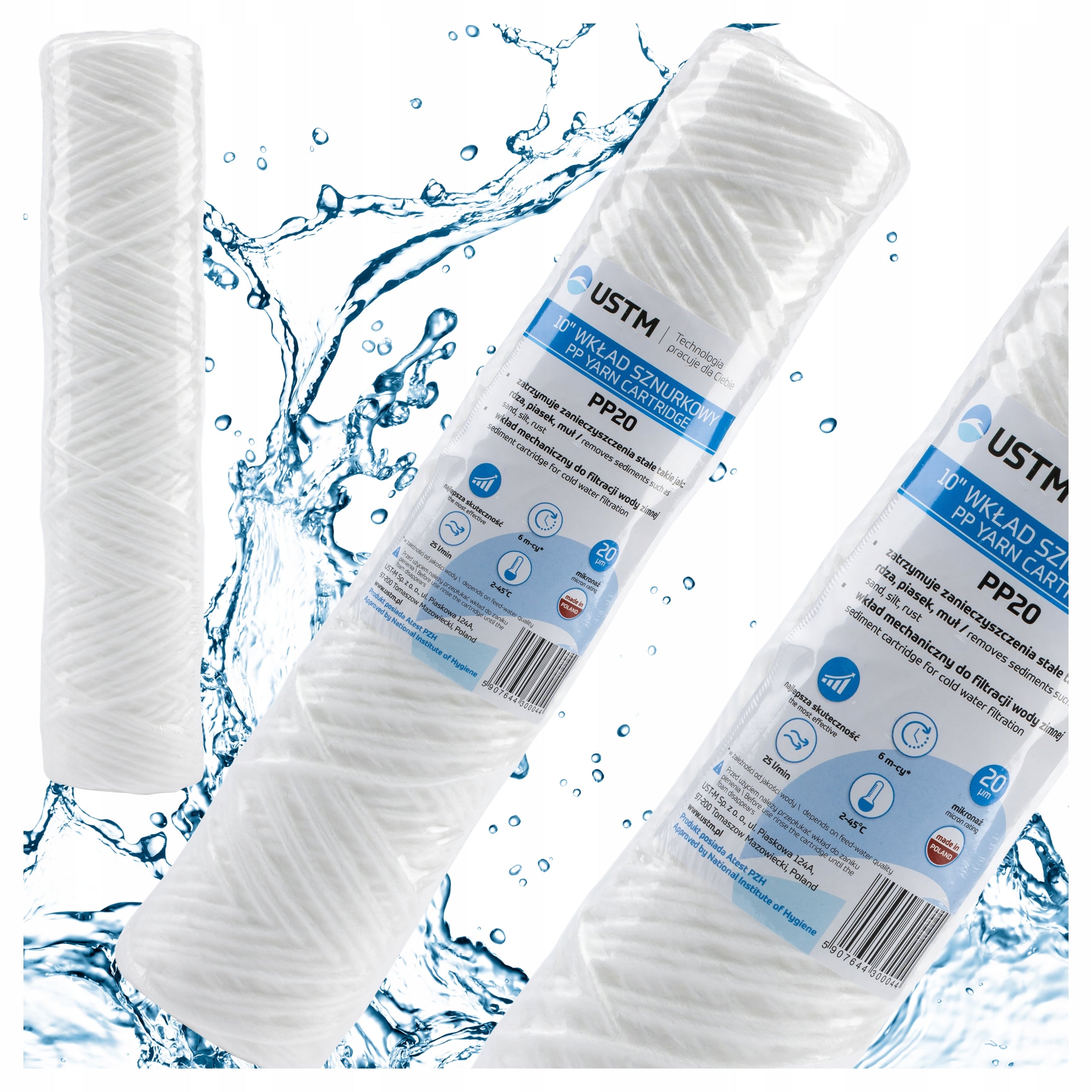 WATER FILTER PRE-STRING CARTRIDGE 10" FILTRATION 20 MICRON 1 PIECE USTM
