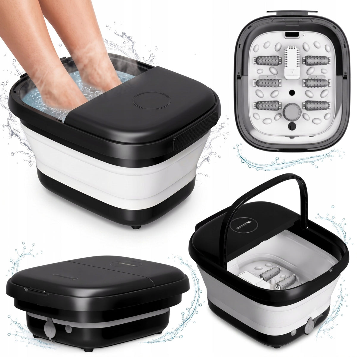 WATER FOOT MASSAGER WITH BUBBLE HEATING HYDROMASSAGE FOLDING 41-45°C