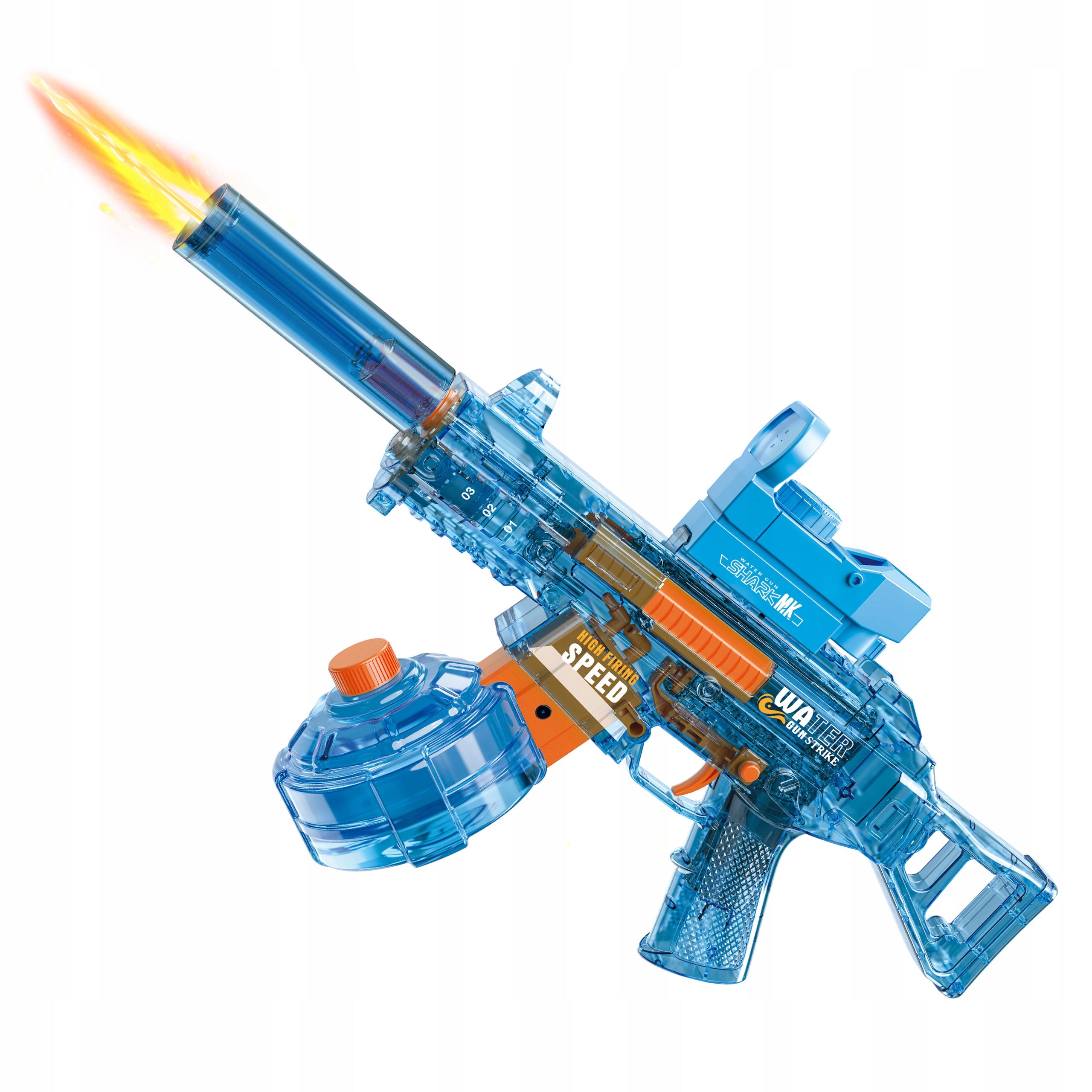 WATER GUN AUTOMATIC THROWER RIFLE FOR BATTERY LED Length 46 cm