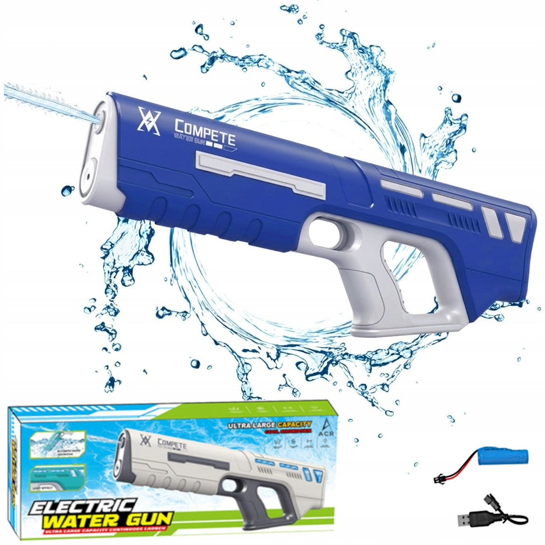 WATER GUN ELECTRIC AUTOMATIC WATER RIFLE AKU WATER WEAPON HIT SUMMER