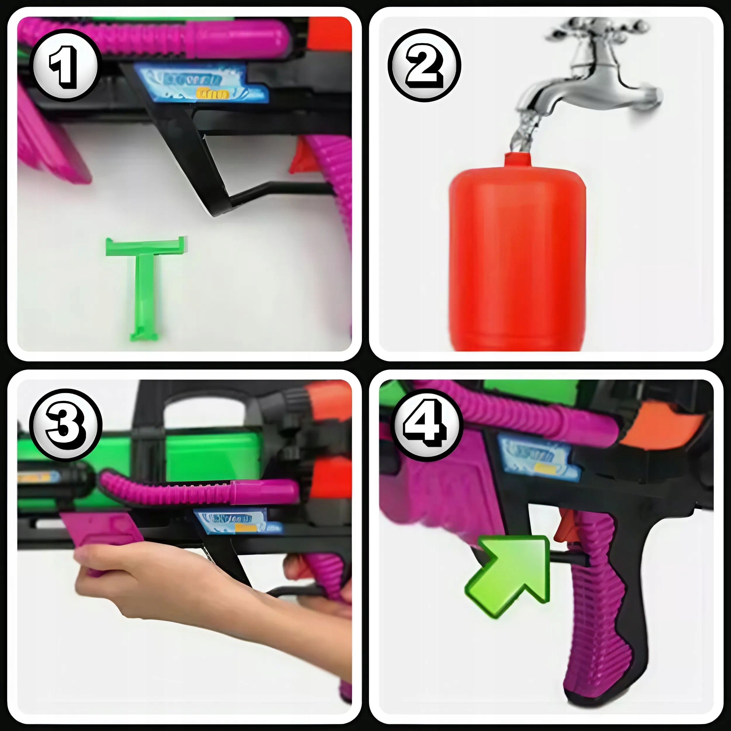 WATER GUN LARGE WATER CANNON RIFLE FOR CHILDREN RANGE 6M LARGE 60CM Length 60 cm