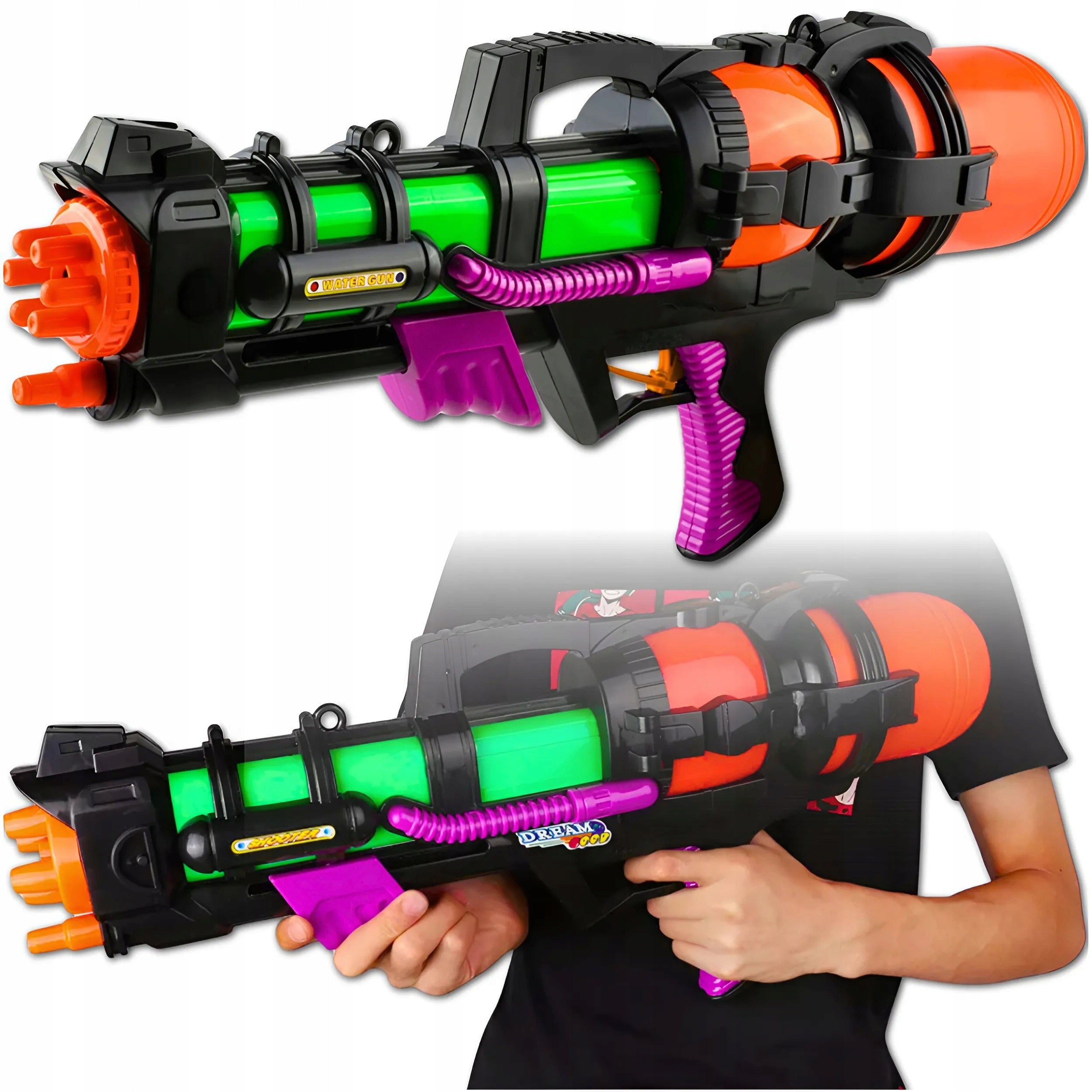 WATER GUN LARGE WATER CANNON RIFLE FOR CHILDREN RANGE 6M LARGE 60CM Manufacturer code Pistolet na wodę dla dzieci ARMATKA 60CM