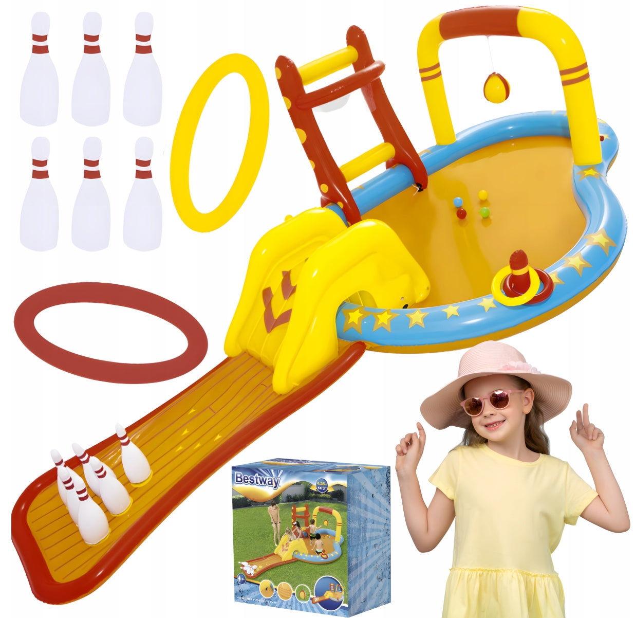 WATER INFLATABLE POOL BESTWAY 53068 435x213 CM FOR CHILDREN + FREEBIE