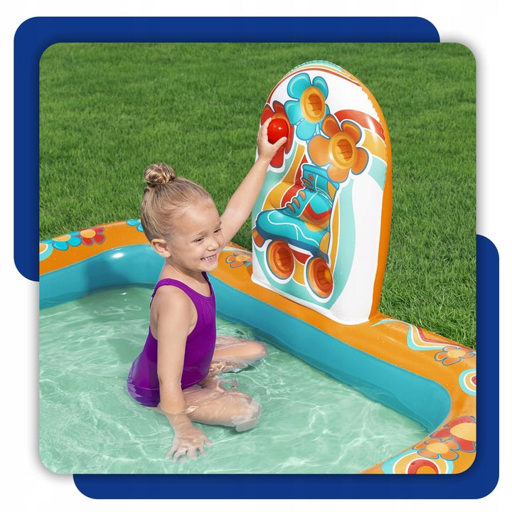 WATER PLAYGROUND FOR CHILDREN INFLATABLE POOL FOUNTAIN SLIDE + BALLS EAN (GTIN) 5907274995412