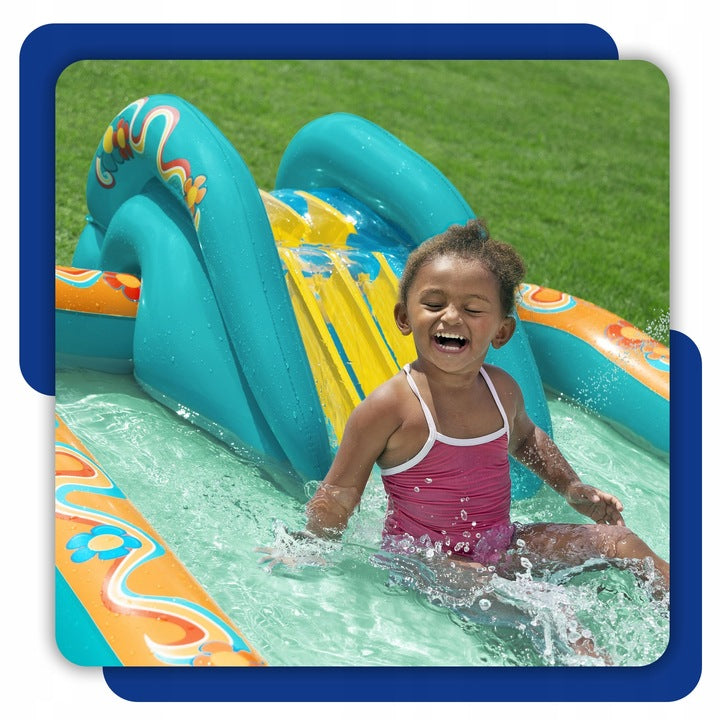 WATER PLAYGROUND FOR CHILDREN INFLATABLE POOL FOUNTAIN SLIDE + BALLS Manufacturer code WODNY DMUCHANY PLAC ZABAW BASEN DLA DZIECI