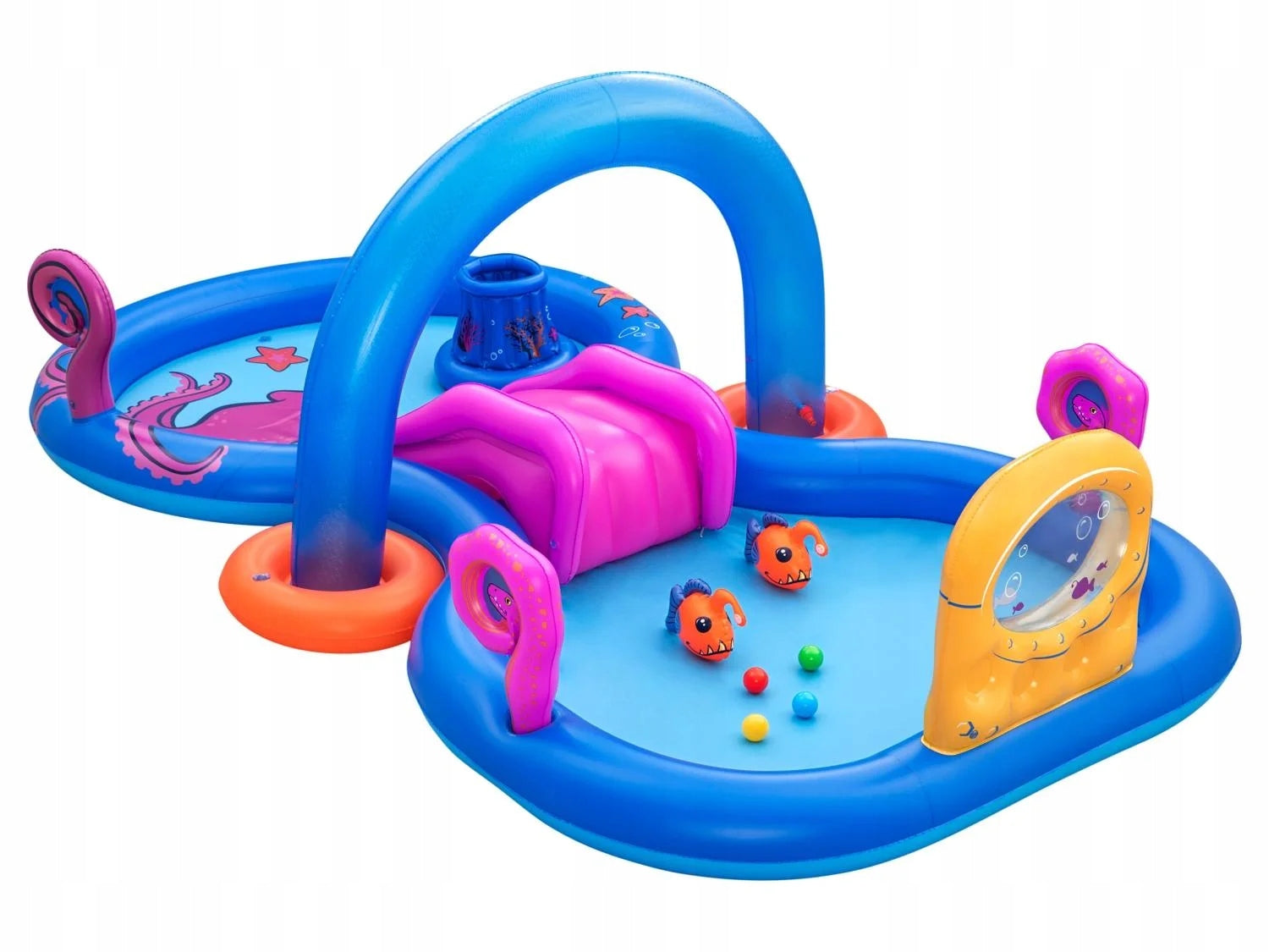 WATER PLAYGROUND FOR CHILDREN INFLATABLE POOL FOUNTAIN SLIDE + TOYS Brand Bestway