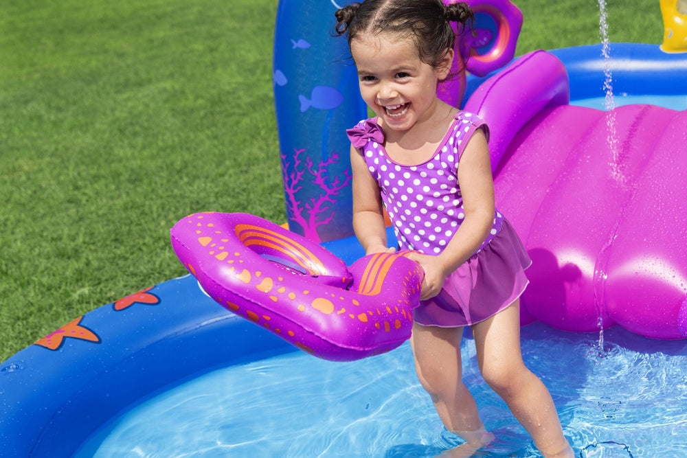 WATER PLAYGROUND FOR CHILDREN INFLATABLE POOL FOUNTAIN SLIDE + TOYS Brand Bestway