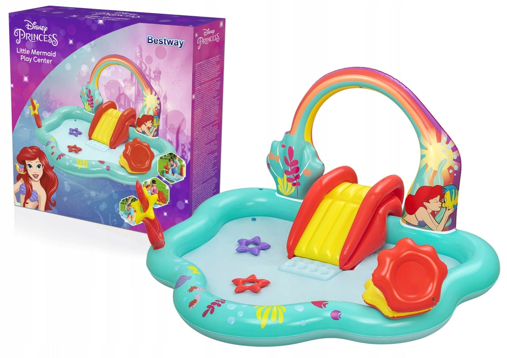 WATER PLAYGROUND FOR CHILDREN INFLATABLE POOL PRINCESS DISNEY + SLIDE Height 140 cm